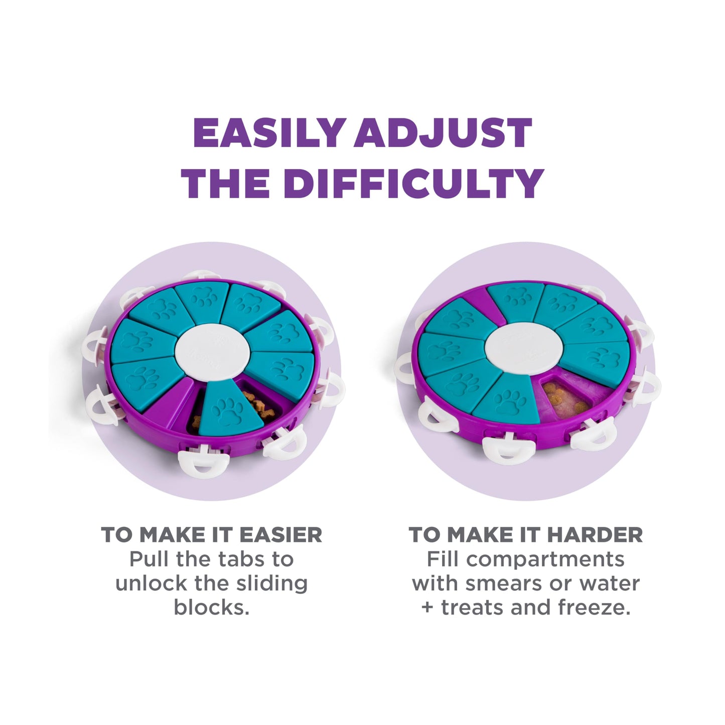 Outward Hound by Nina Ottosson Dog Twister Treat Puzzle Enrichment Toy, Level 3 Advanced, Purple