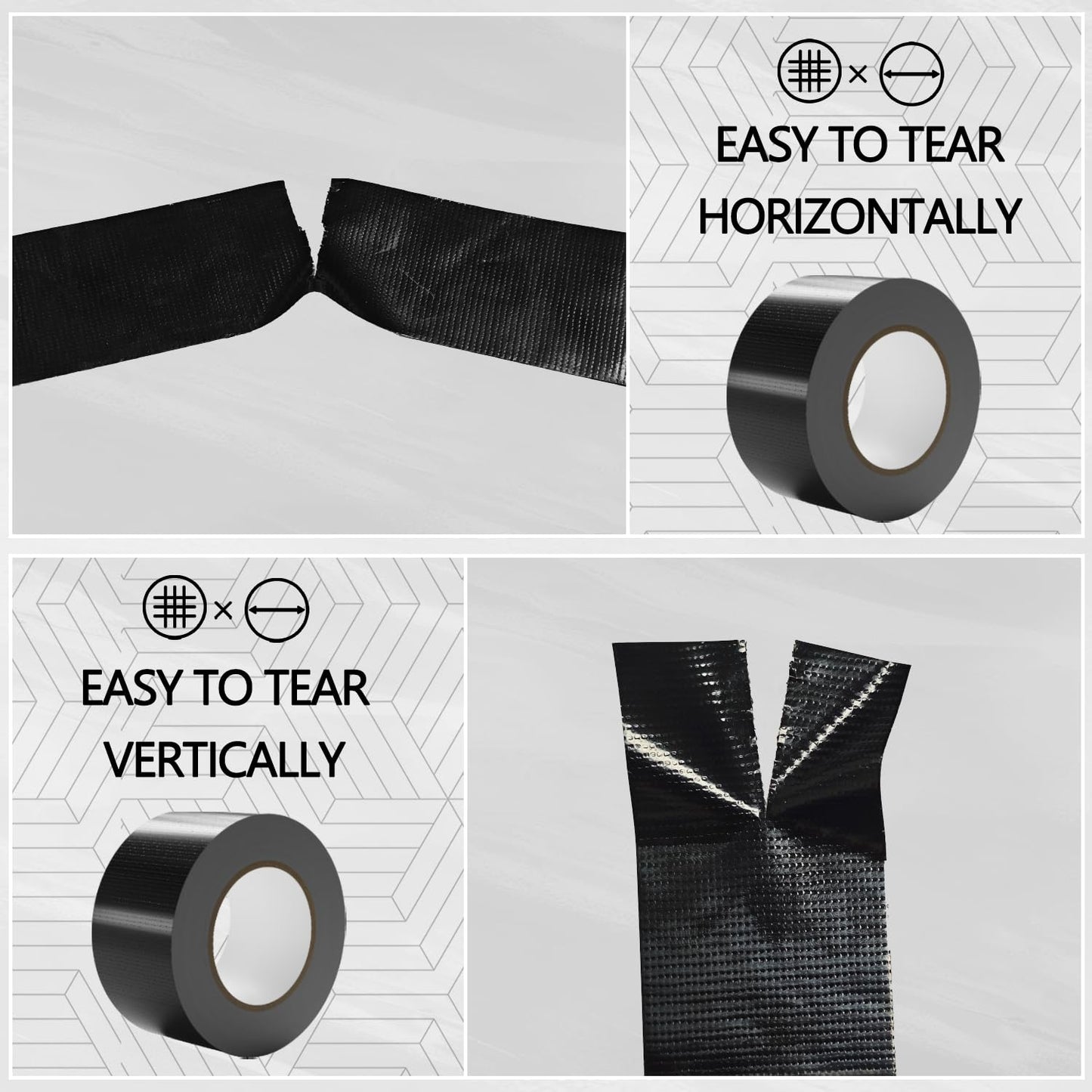 SWRT 9 Mil 5-Pack Black Heavy Duty Duct Tape Strong Adhesive, 2 in x 30 YD (Total 150YD) Duct Heavy Duty Waterproof All Weather Black Duct Tape No Residue Sealing & Patching for Indoor&Outdoor Repair