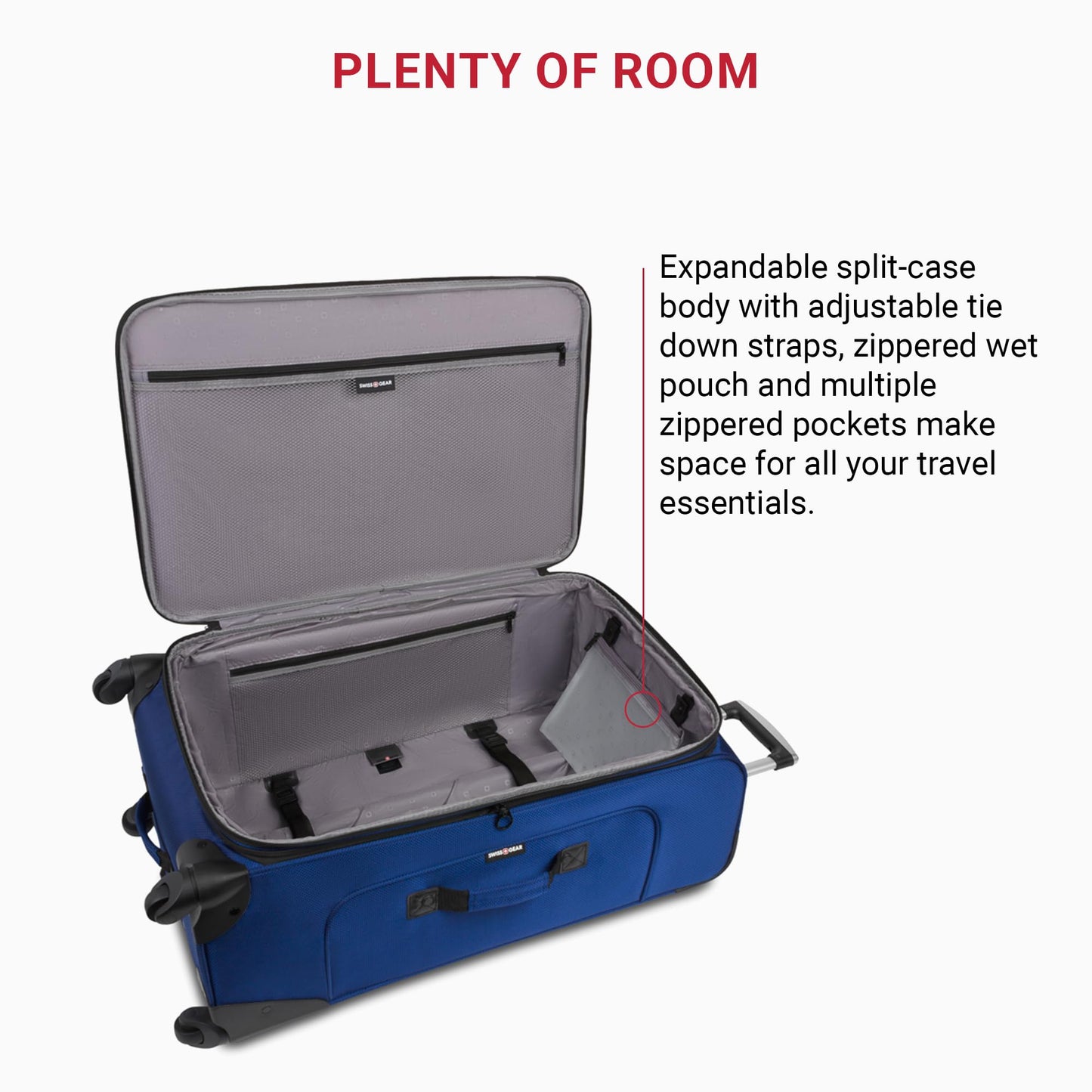 SwissGear Sion Softside Expandable Luggage, Blue, 3-Piece Set (21/25/29)