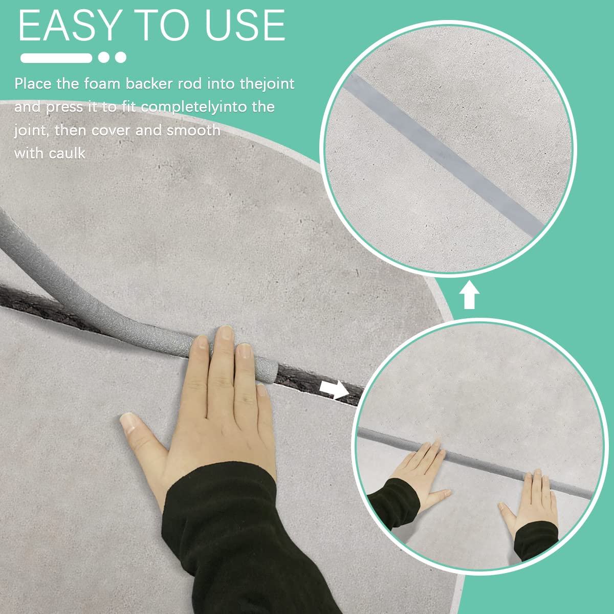 Storystore Backer Rod Foam Caulk Saver for Gap and Joint Concrete Filling Gray (5/8" Diameter x 32' Length)