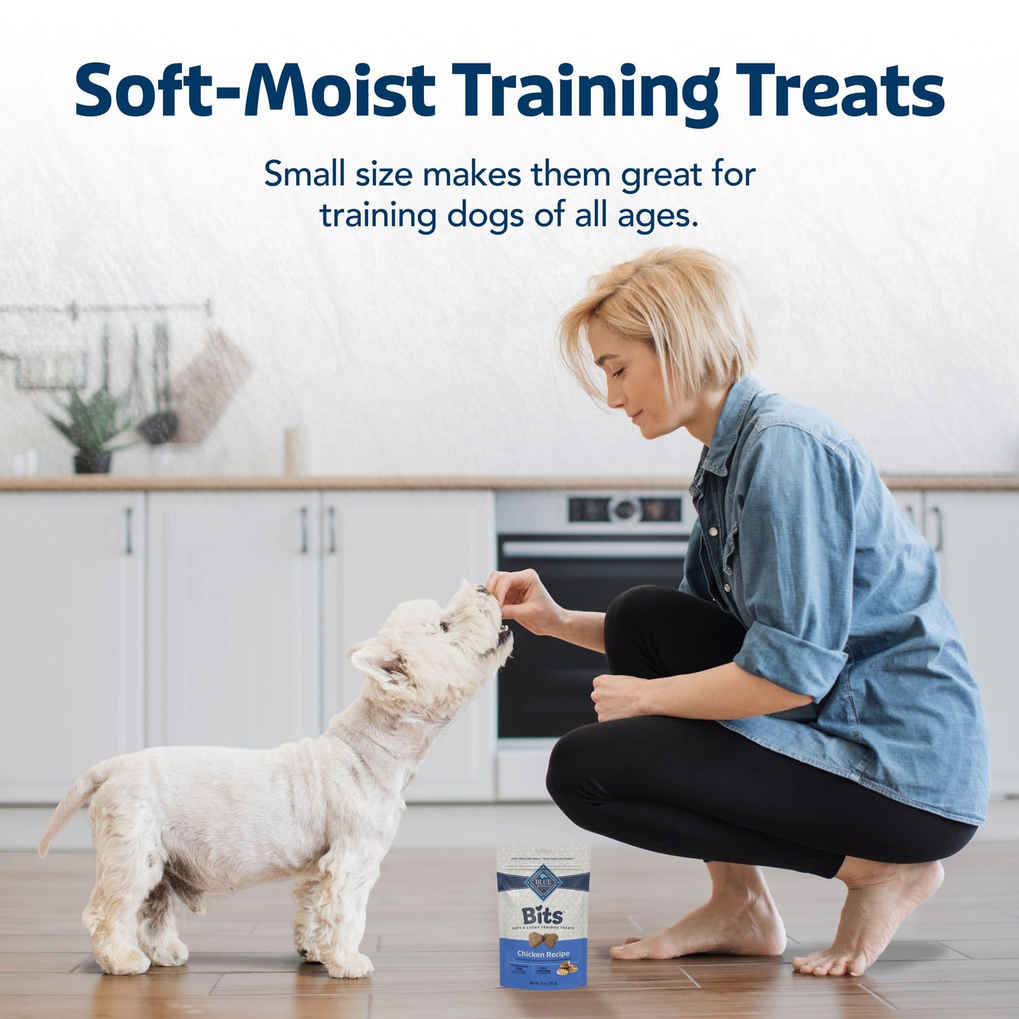 Blue Buffalo Bits Soft Dog Treats for Training, Made With Natural Ingredients & Enhanced with DHA, Chicken & Beef 19-oz Variety Pack, 2 ct
