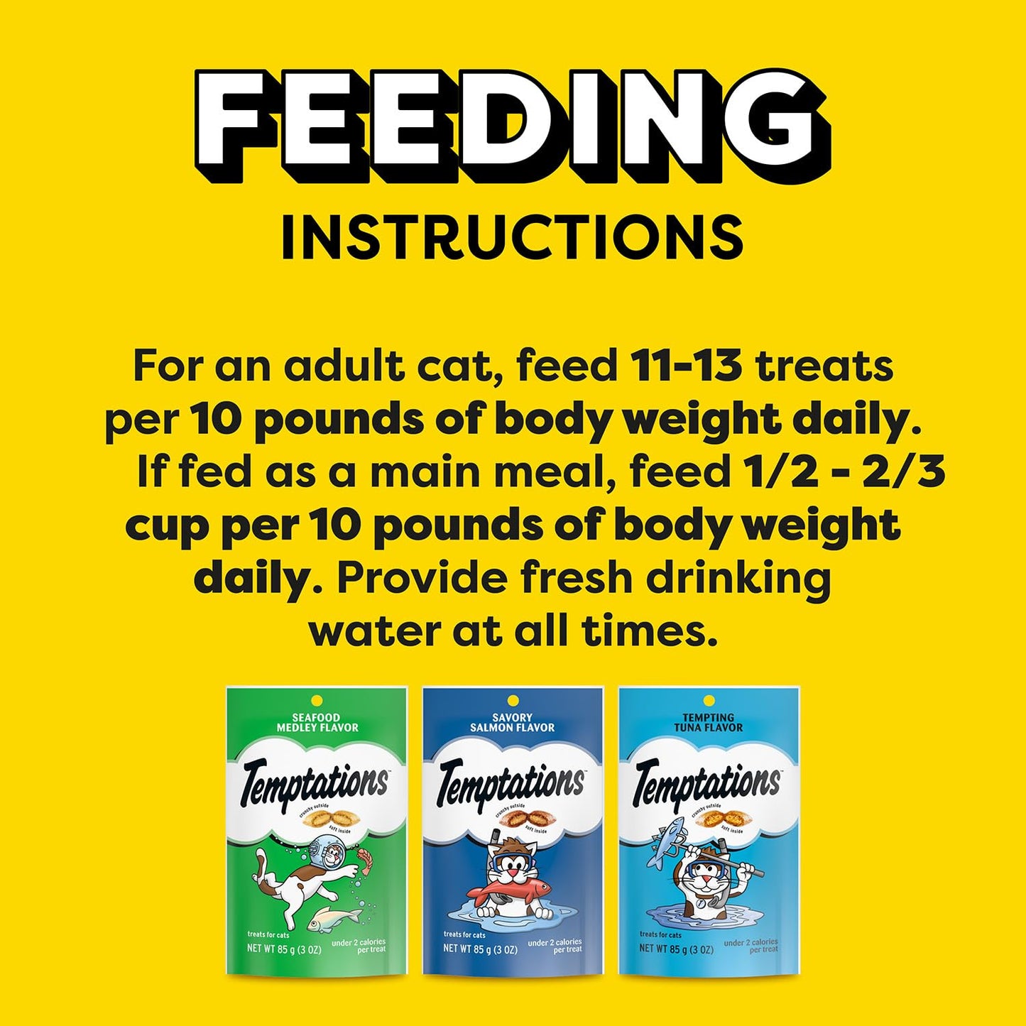 Temptations Classic Crunchy and Soft Cat Treats Seafood Lovers Variety Pack, 3 oz. Pouches (Pack of 6)