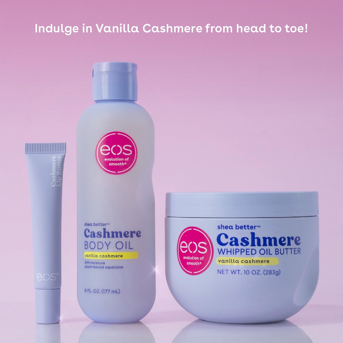 eos Cashmere Lip Butter, Vanilla Cashmere, eos Lip Butter with Plumping Peptides For Smooth Lips, 0.35 fl oz