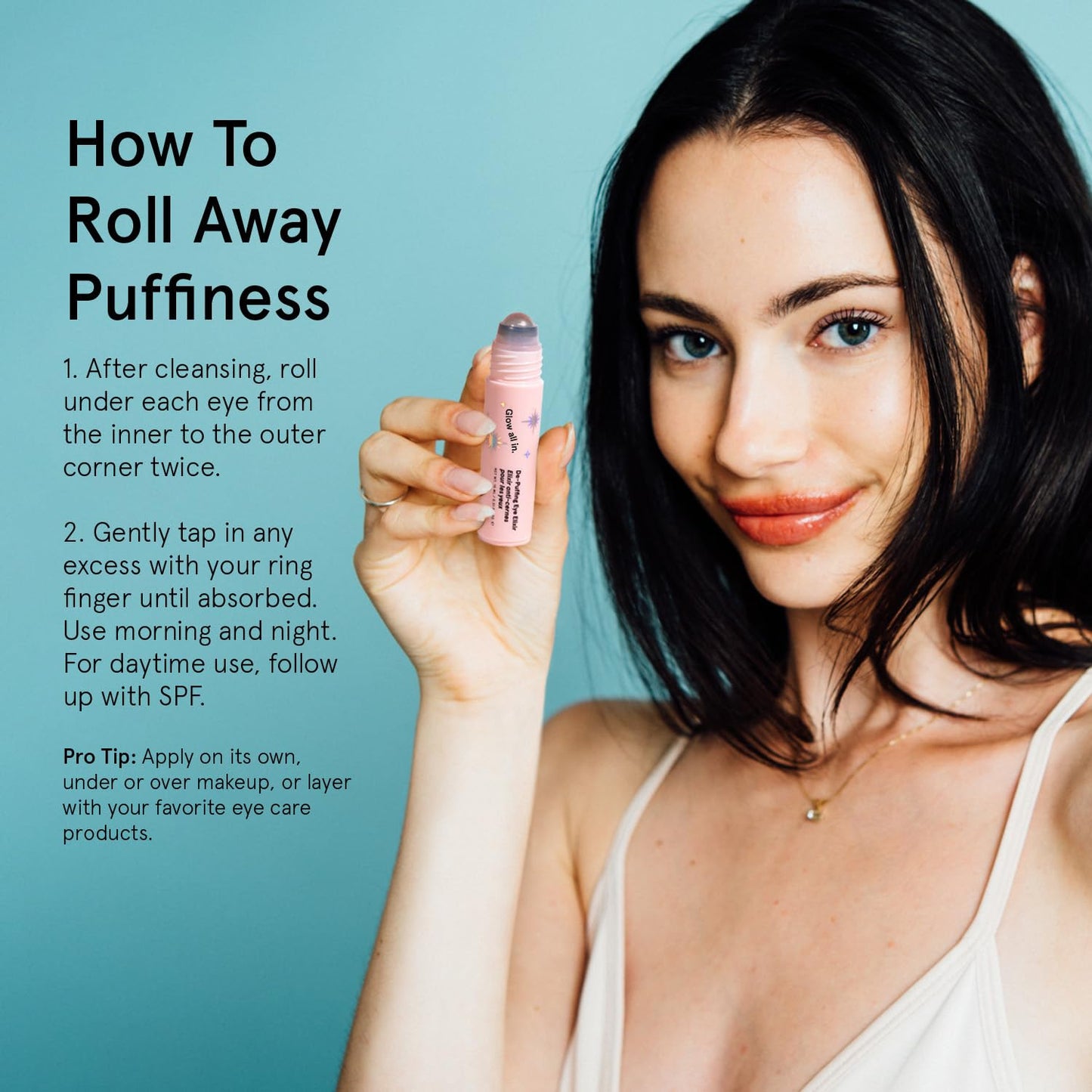 grace & stella Award Winning Under Eye Brightener Roller - Airplane Travel Essentials - Retinol & Caffeine Eye Serum for Puffiness, Dark Circles, Wrinkles - Vegan Skincare (15ml / 0.51floz)