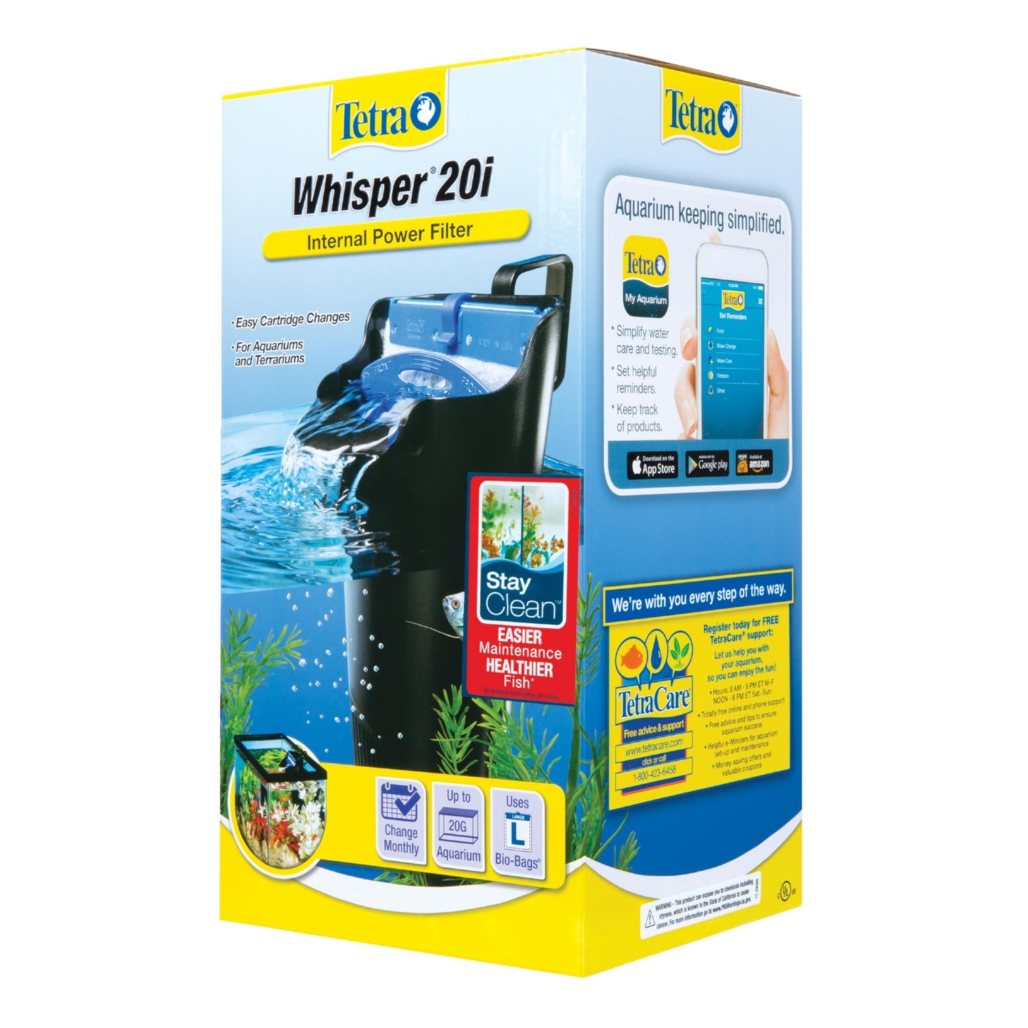 Tetra Whisper Internal Filter 10 To 30 Gallons, For aquariums, In-Tank Filtration With Air Pump