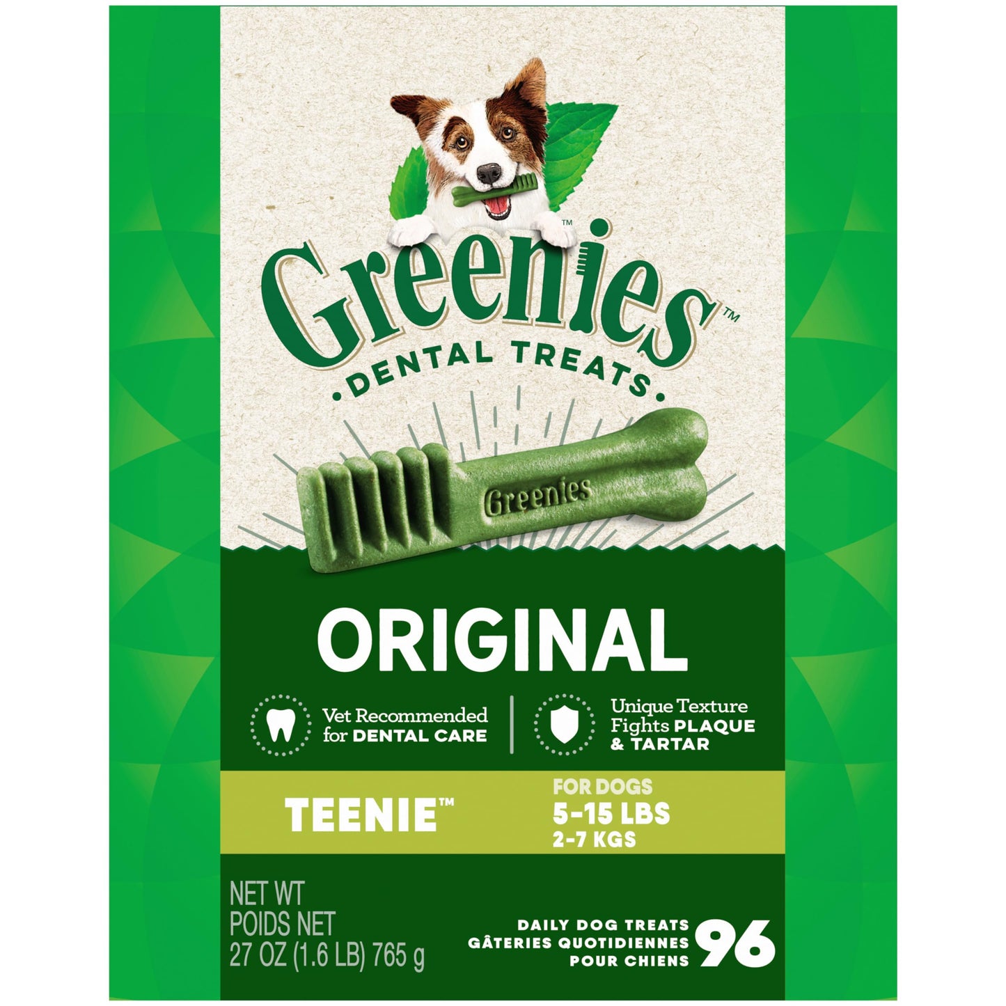 Greenies Original Teenie Dental Dog Treats, 27 oz. Pack (96 Treats)