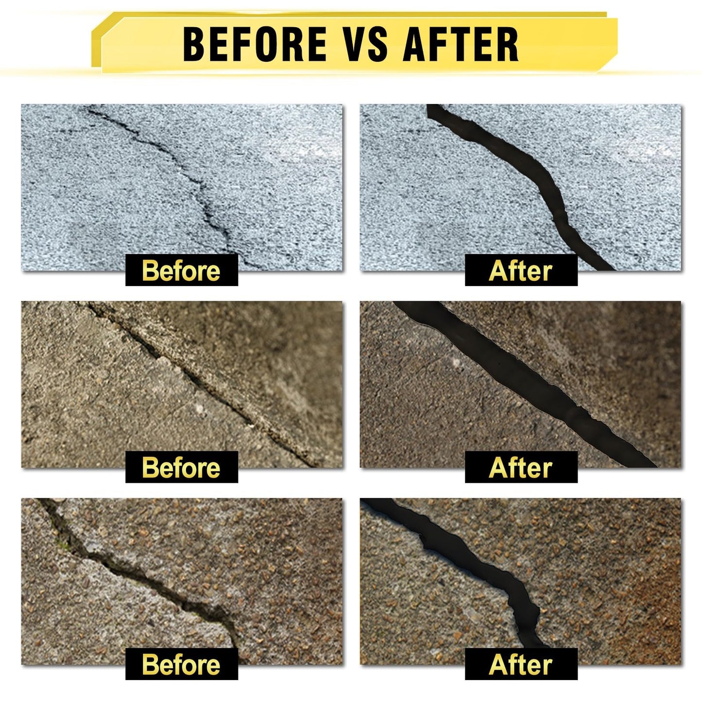 Asphalt Crack Filler, High Elasticity Asphalt Driveway Crack Filler, Self Leveling Asphalt Sealant for Filling in Cracks on Driveway and Road, Blacktop Concrete Joint Filler 17.6 Floz