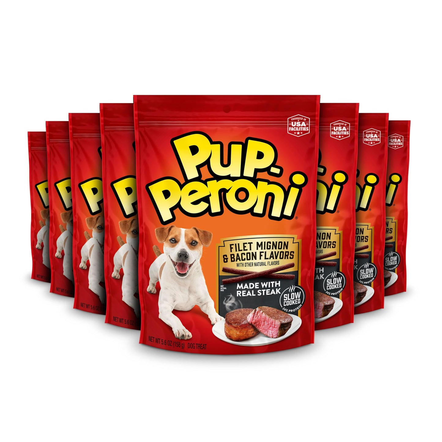 Pup-Peroni Filet Mignon & Bacon Flavor Dog Treats, 5.6 Ounce (Pack of 8)