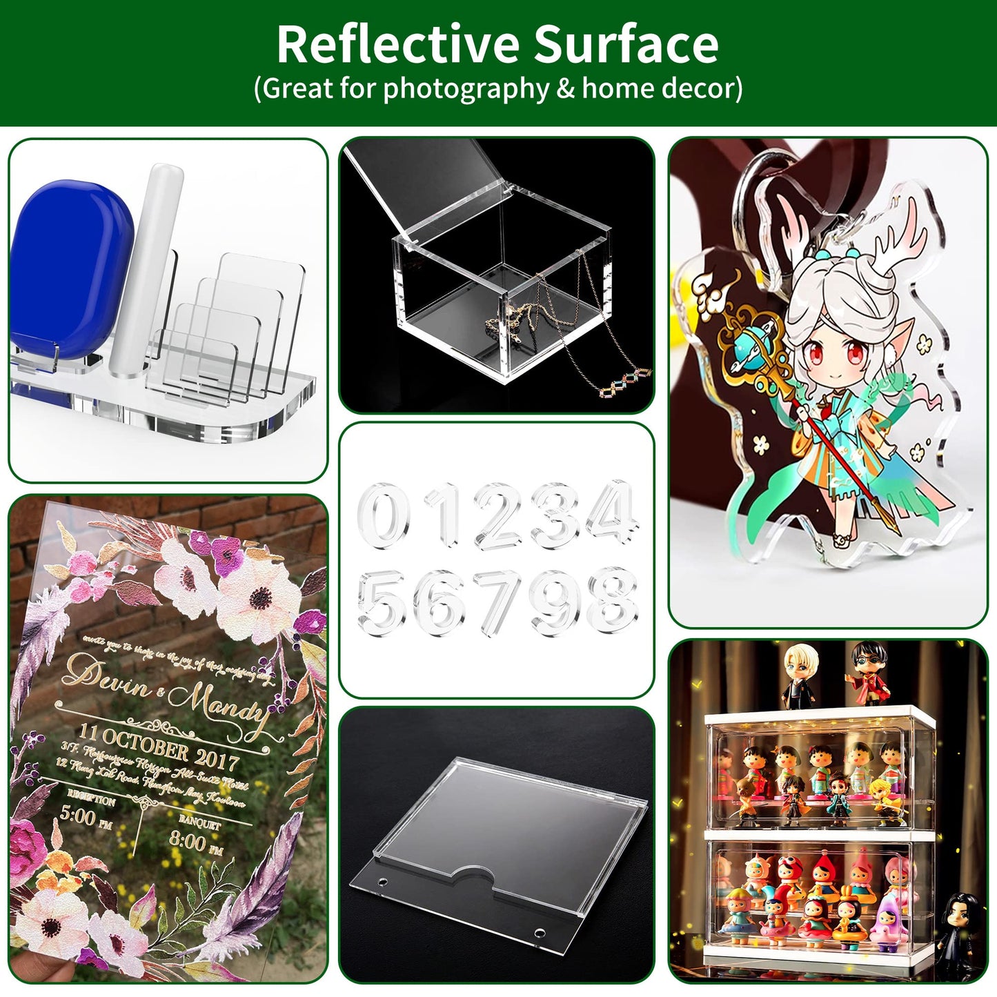 Lesnlok 2 Pack 20"x 24" Clear Plexiglass Sheet 1/4 Acrylic Sheet 6mm Thick Use for Craft Projects,Signs,Sneeze Guard and More