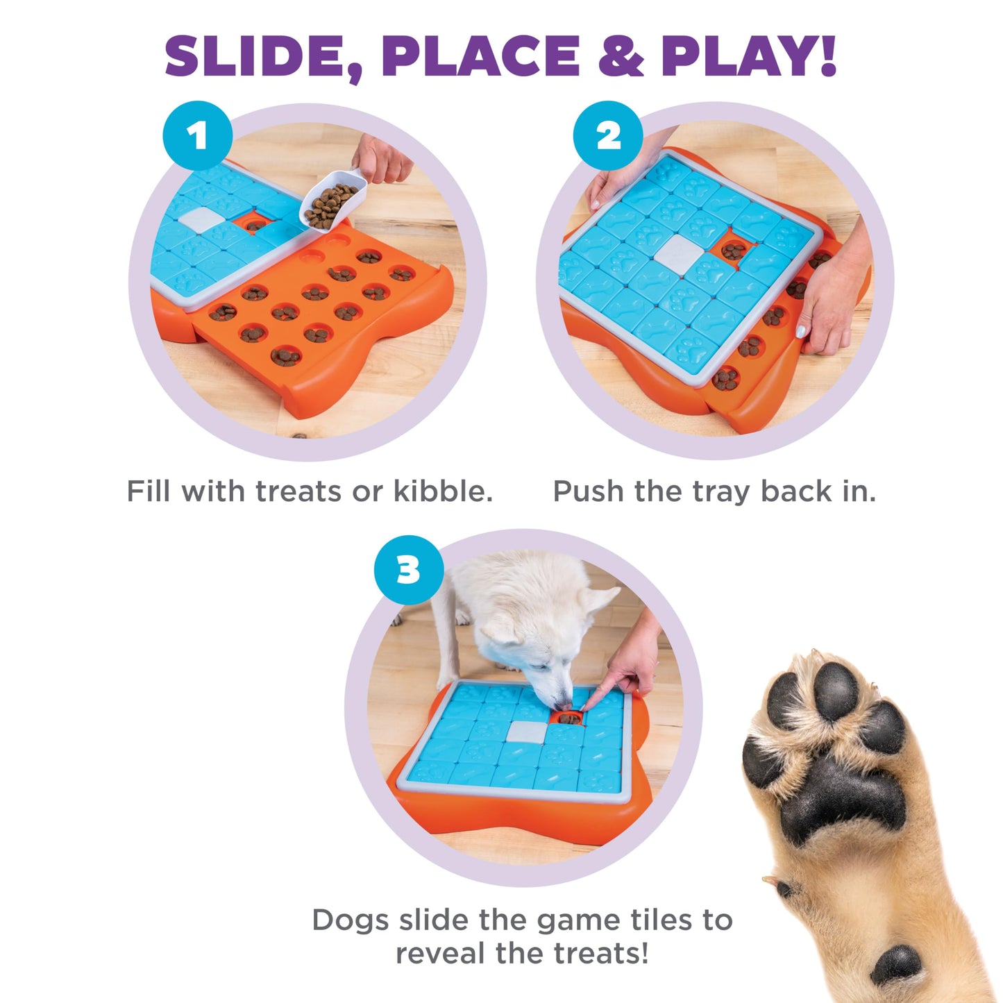 Outward Hound by Nina Ottosson Challenge Slider Treat Puzzle Enrichment Toy, Level 3 Advanced, Multicolored