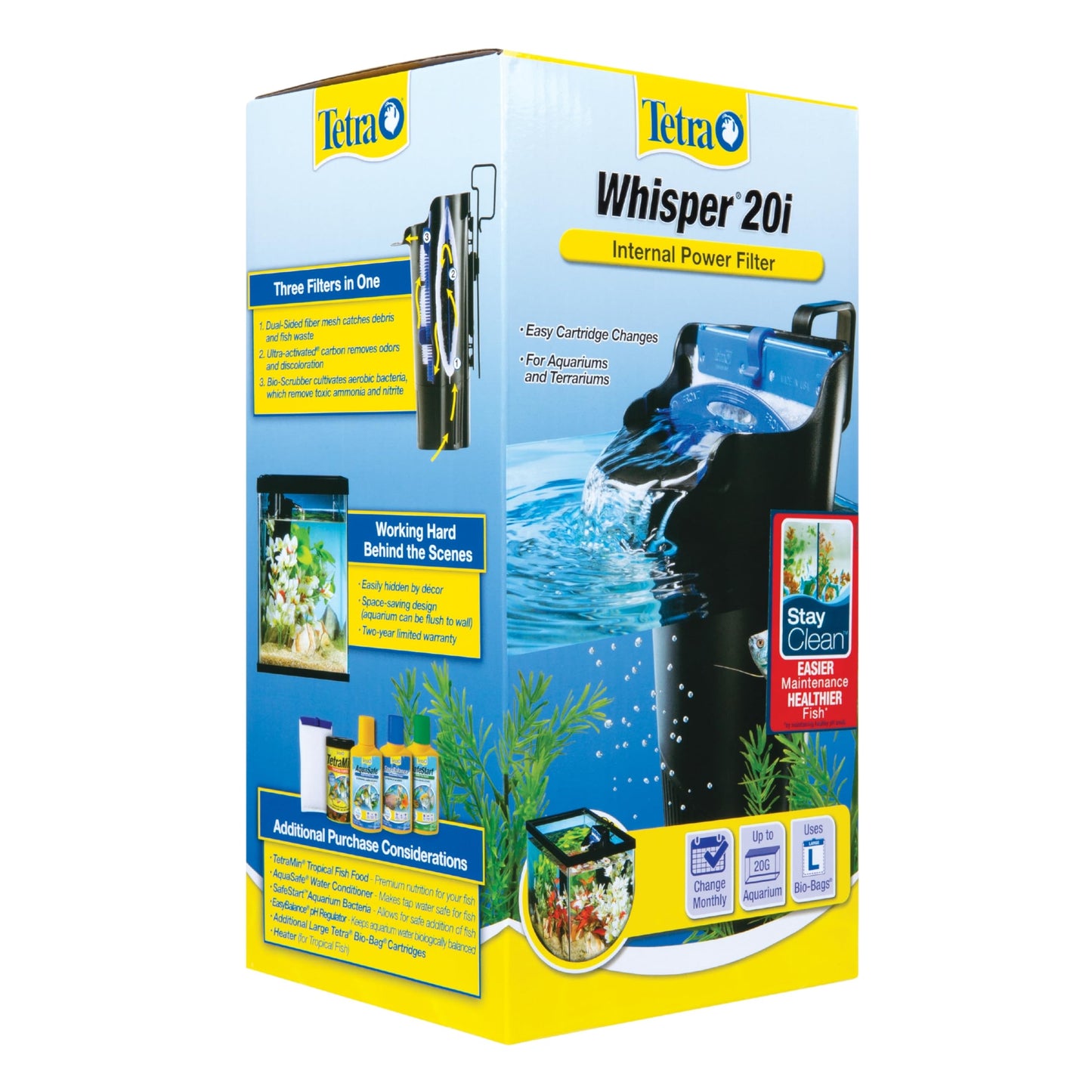 Tetra Whisper Internal Filter 10 To 30 Gallons, For aquariums, In-Tank Filtration With Air Pump