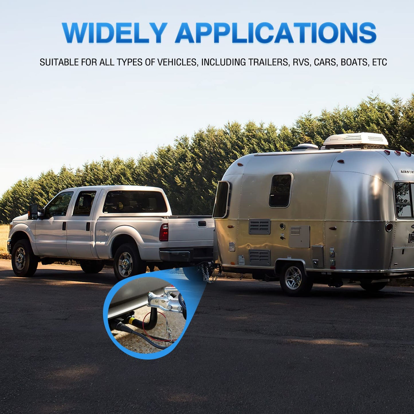 Nilight 7 Way Trailer Plug Y Pigtail Splitter Double Brasse 7Pin Female to Dual Male Trailer Plug Round Blade Connector for Connecting Slide in Truck Camper and Trailer Y Splitter