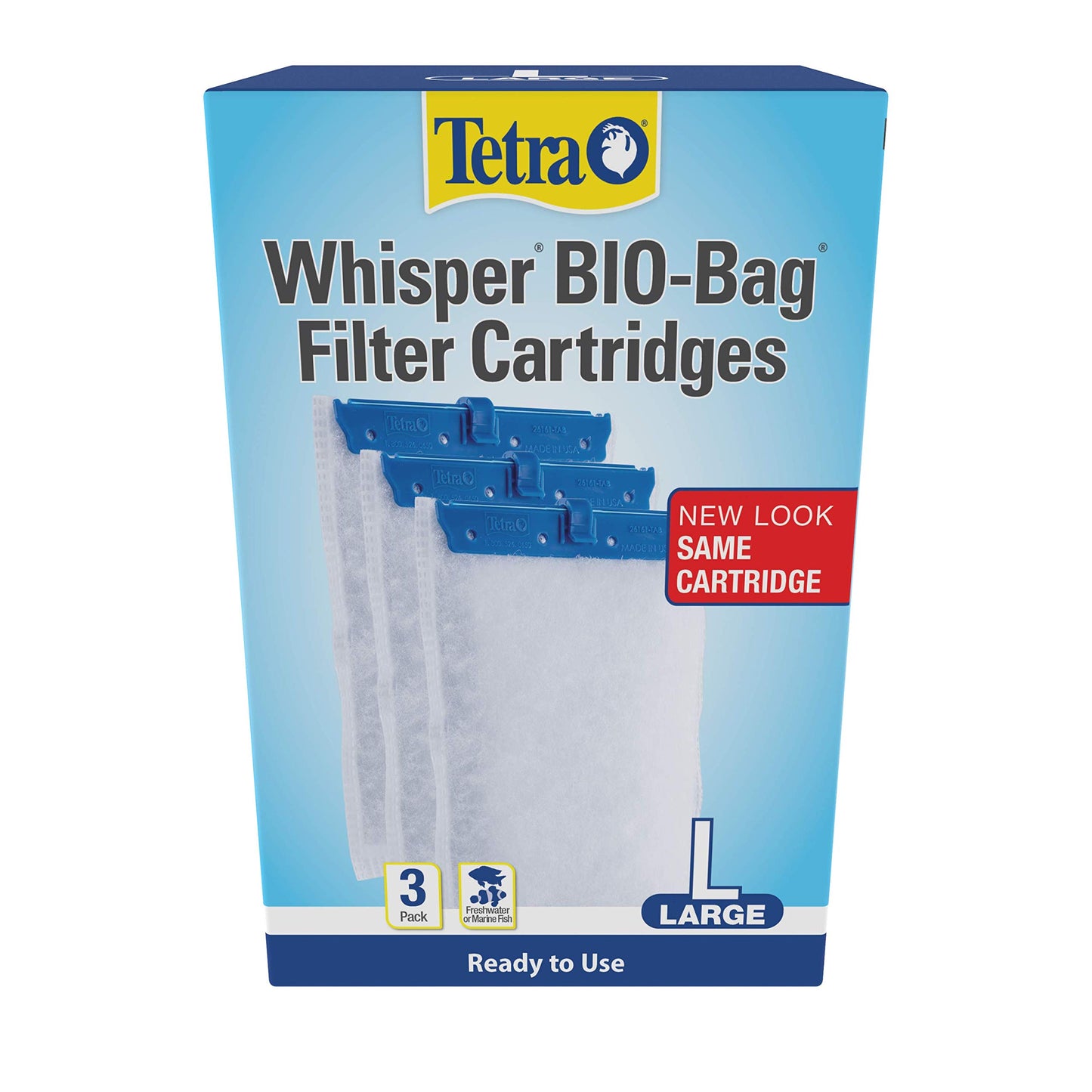 Tetra Whisper Bio-Bag Filter Cartridges for Aquariums - Ready to Use, Large, 3 count (Pack of 12)