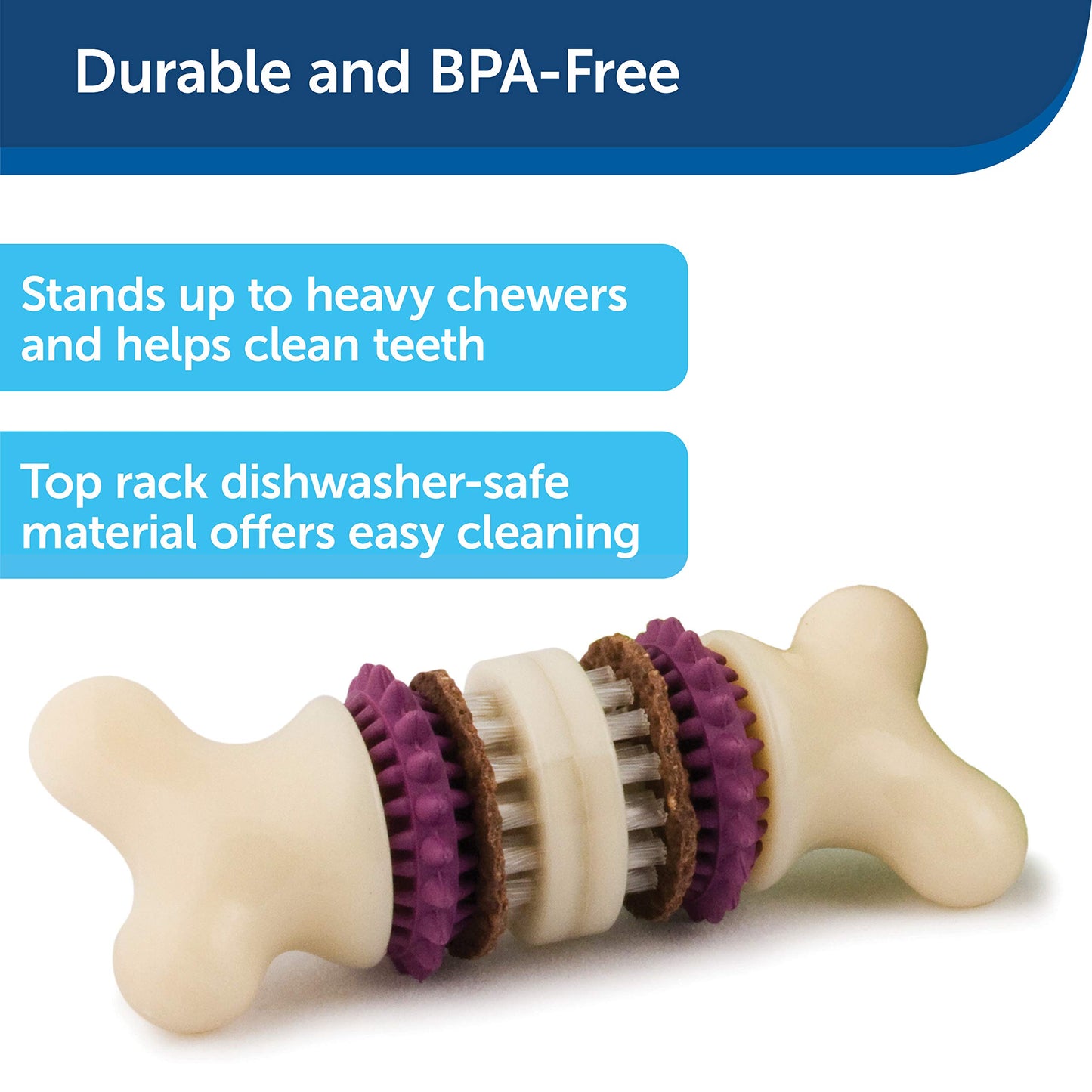 PetSafe Busy Buddy Bristle Bone, Large, Helps Keep Your Dog's Teeth Clean, Long-Lasting Playtime