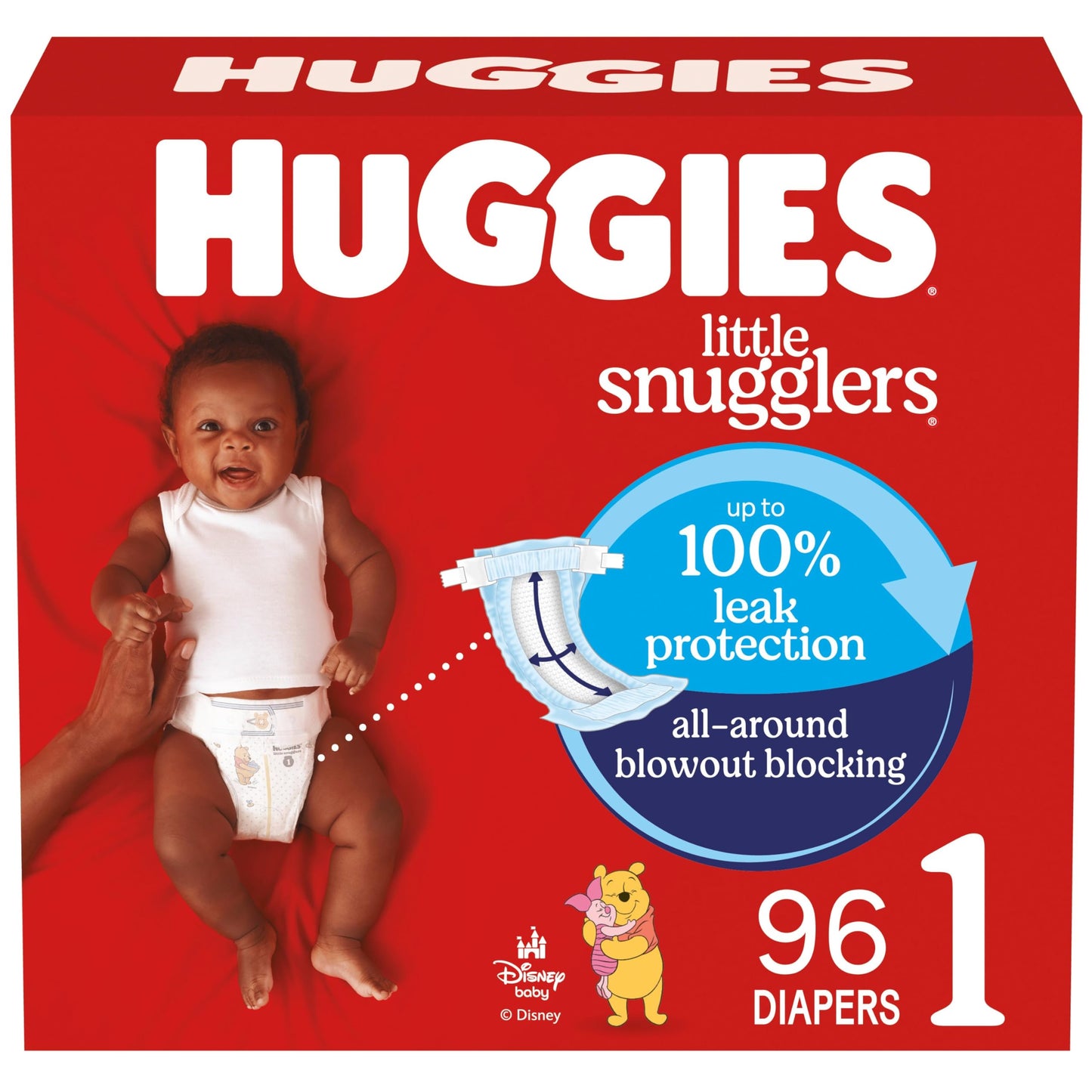 Huggies Size 1 Diapers, Little Snugglers Baby Diapers, Size 1 (8-14 lbs), 96 Count, Packaging May Vary