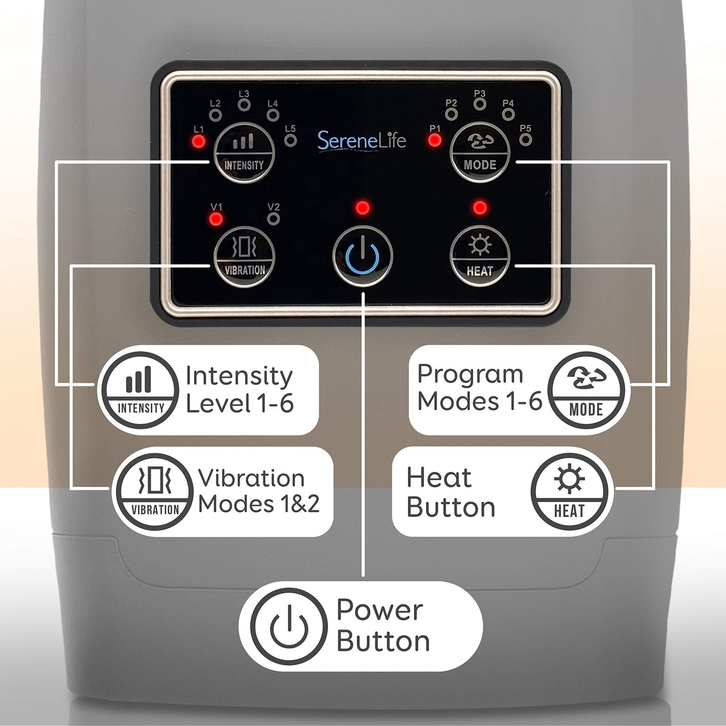 SereneLife Electric Compression Hand Massager - Electric Acupressure Palm Hand Massager w/ Air Pressure Heat Compress for Arthritis, Carpal Tunnel, Hand Pain Relief, Finger Numbness - SLHNDMSG85