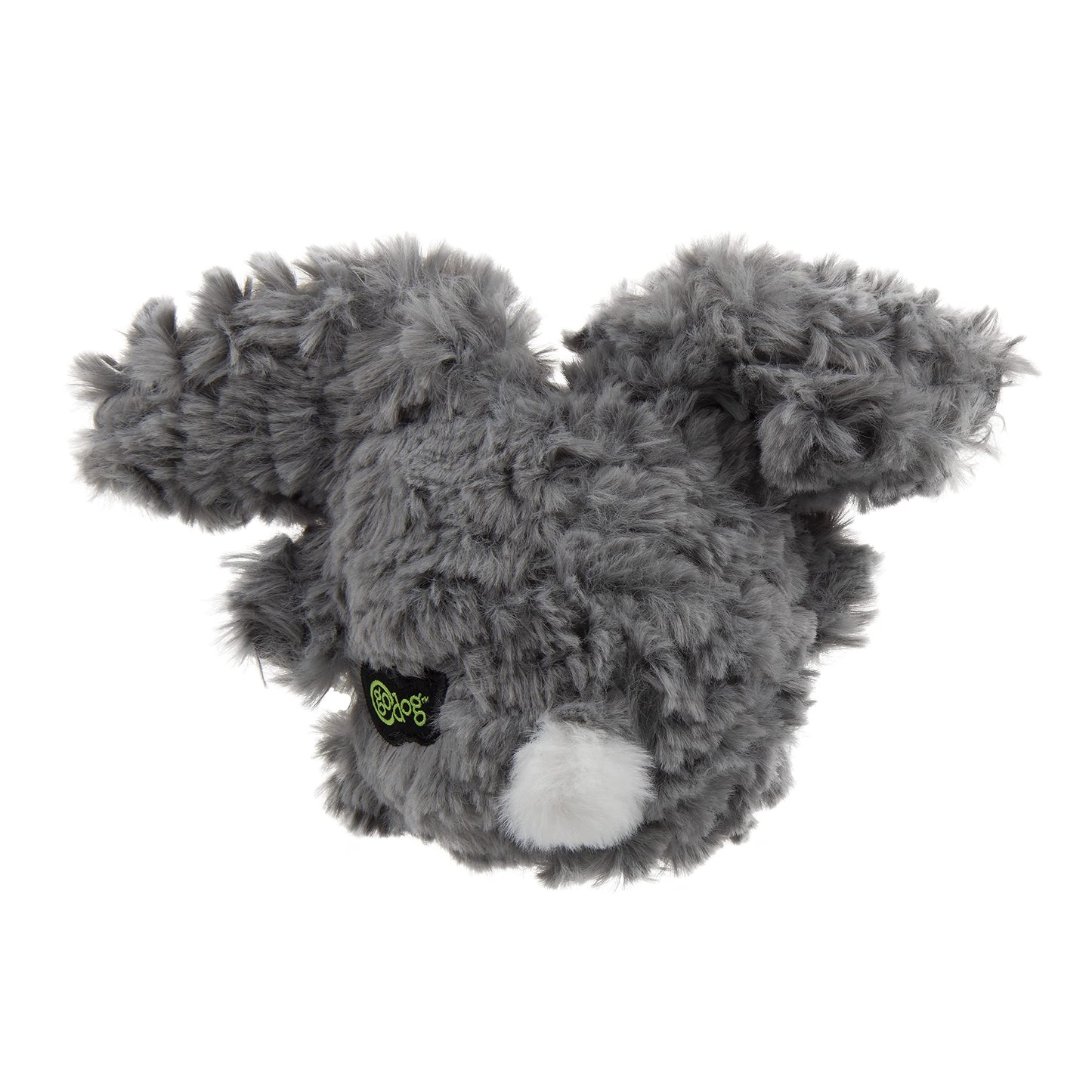 goDog PlayClean Rabbit Squeaky Plush Dog Toy with Odor-Eliminating Essential Oils, Chew Guard Technology - Gray, Large