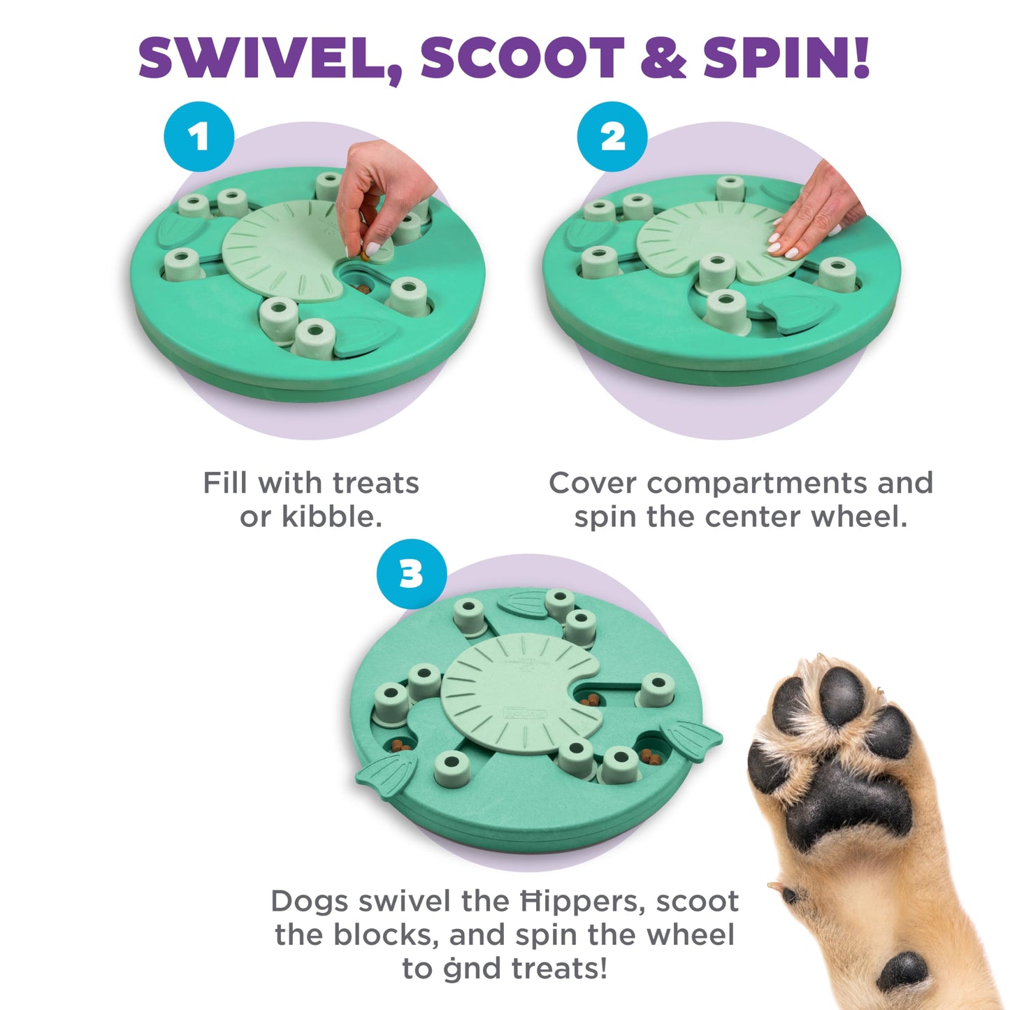 Outward Hound by Nina Ottosson Dog Worker Treat Puzzle Enrichment Toy, Level 3 Advanced, Green