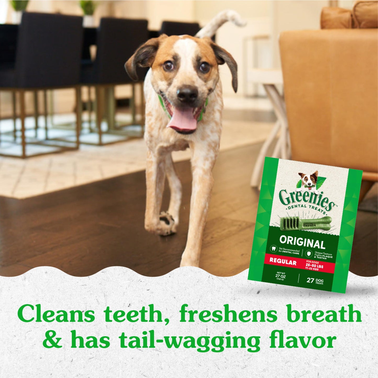 Greenies Original Regular Dental Dog Treats, 27 oz. Pack (27 Treats)