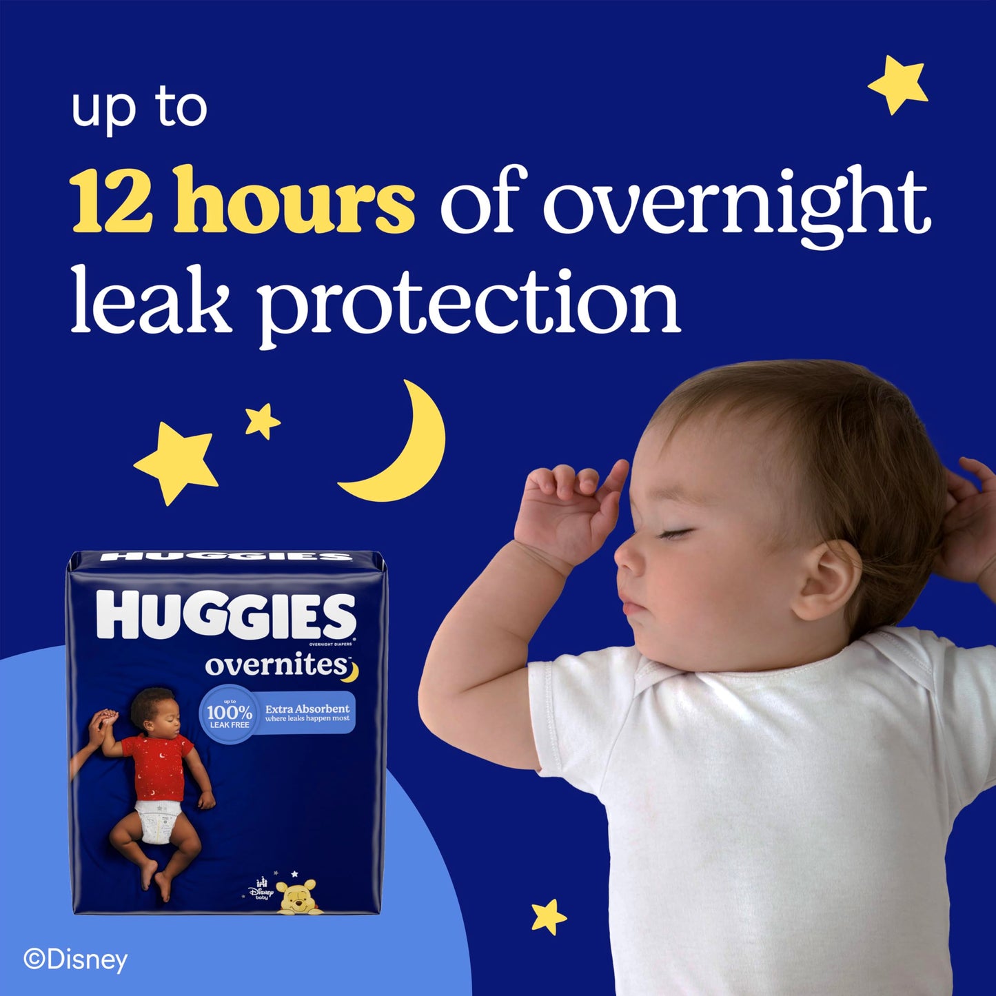 Huggies Overnites Size 5 Overnight Diapers (27+ lbs), 50 Ct, Packaging May Vary