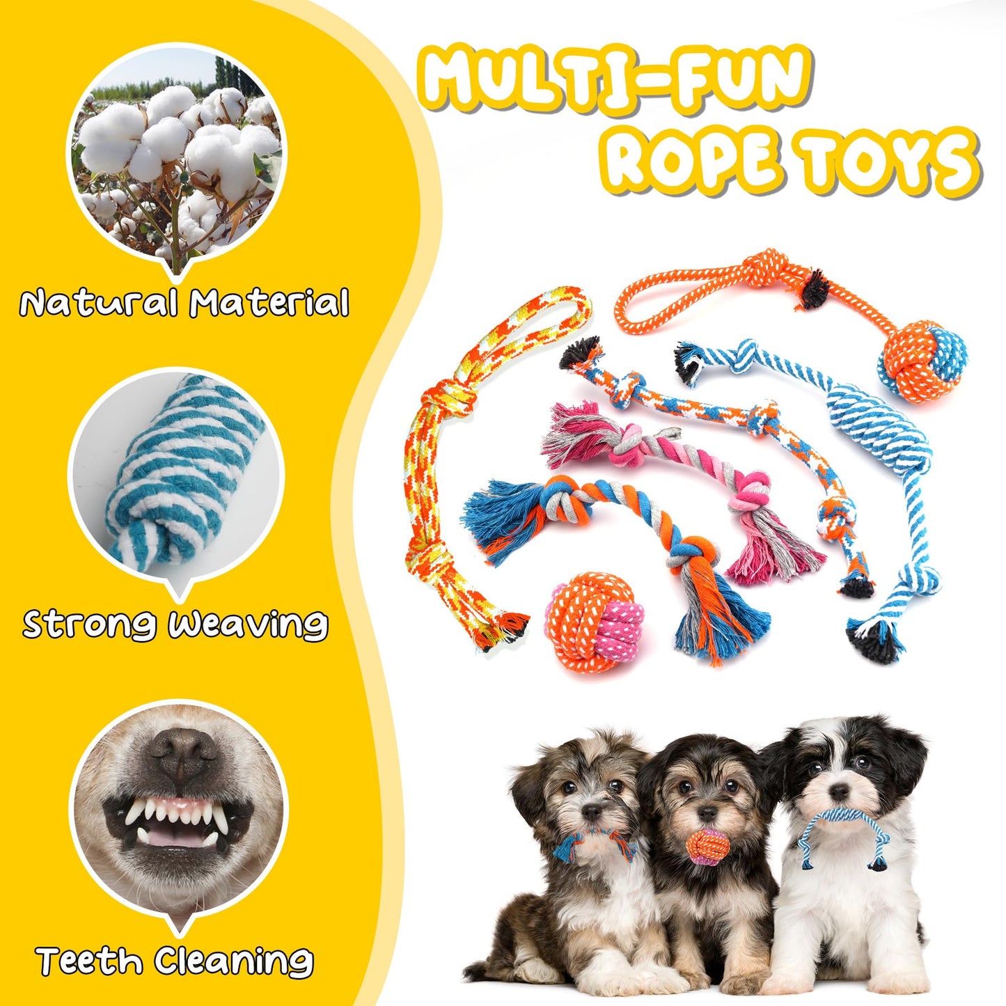 Zeaxuie 23 Pack Luxury Puppy Toys for Teething Small Dogs, Puppy Chew Toys with Rubber, Rope and Squeaky Toys
