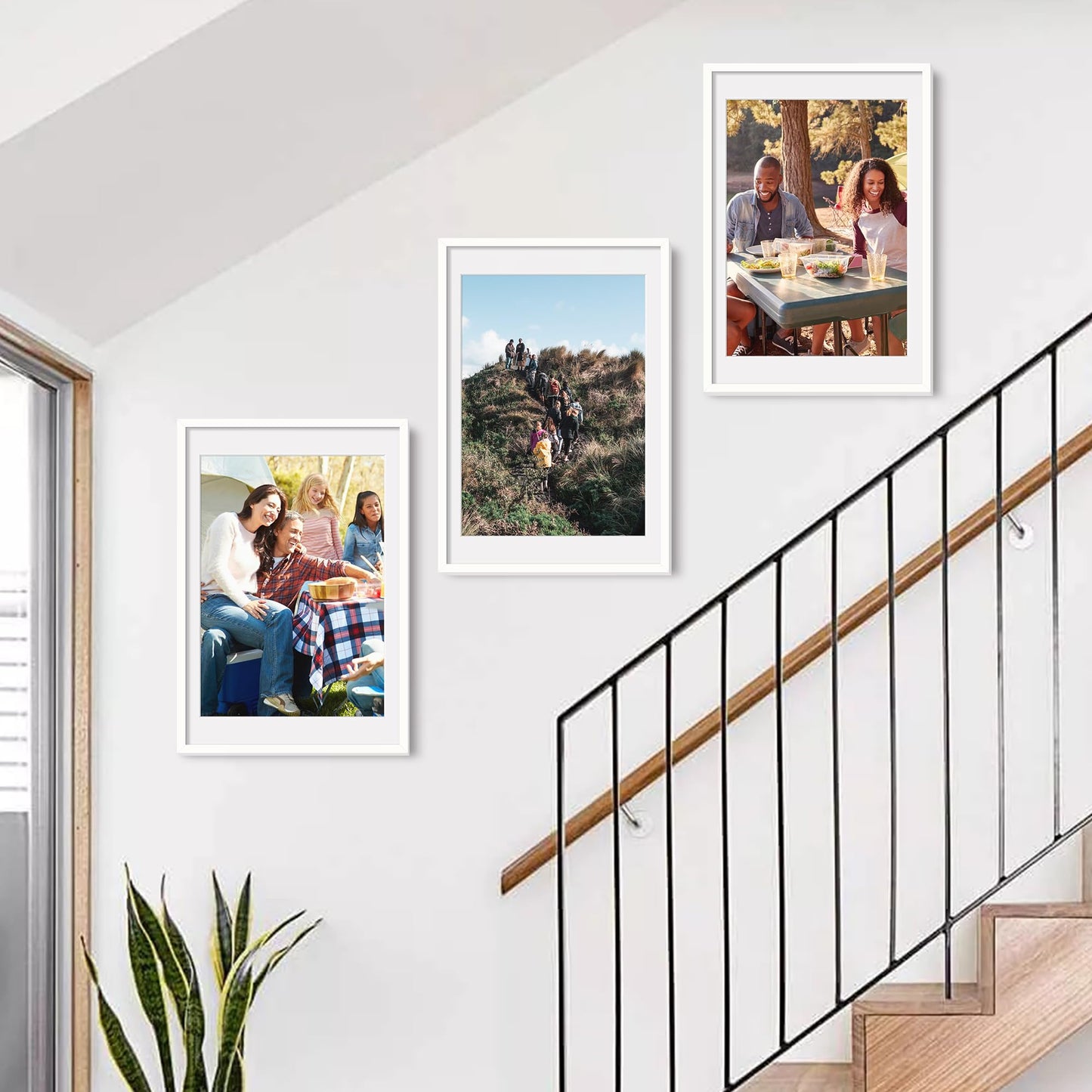 upsimples 16x24 Picture Frame, Display Pictures 14x20 with Mat or 16 x 24 Without, Wall Hanging Poster Frames, White, 1 Pack