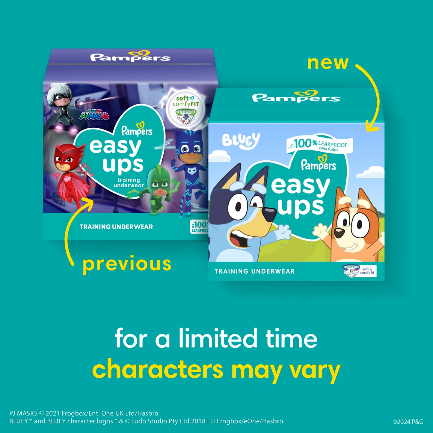 Pampers Training Pants - Easy Ups Boys & Girls Bluey - Size 2T-3T, 140 Count, Children's Potty Underwear (Packaging May Vary)