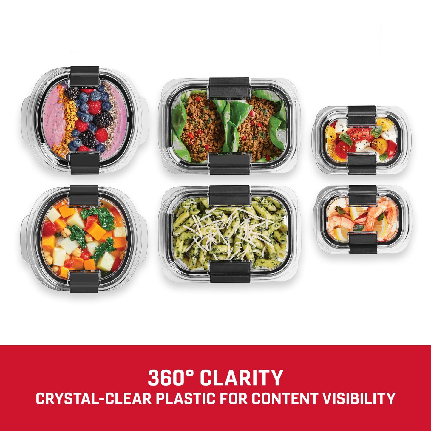 Rubbermaid Brilliance® Round and Rectangular Leak Proof Food Storage Containers, 12 Piece Set