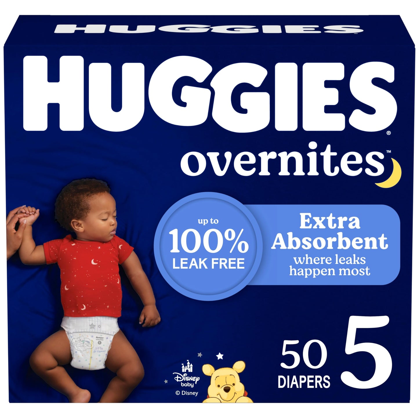 Huggies Overnites Size 5 Overnight Diapers (27+ lbs), 50 Ct, Packaging May Vary