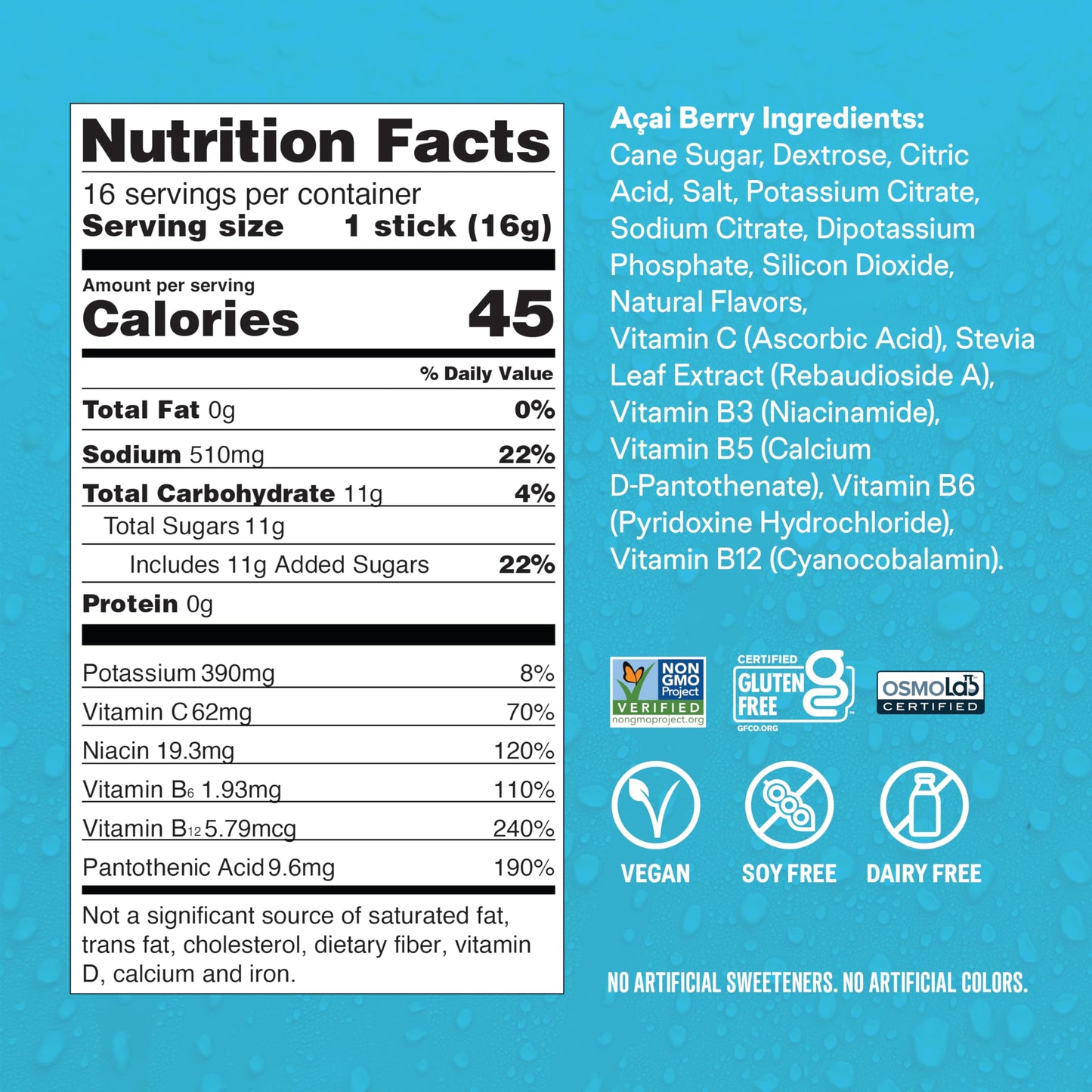 Liquid I.V.® Hydration Multiplier - Acai Berry | Electrolyte Powder Drink Mix | 1 Pack (16 Servings)
