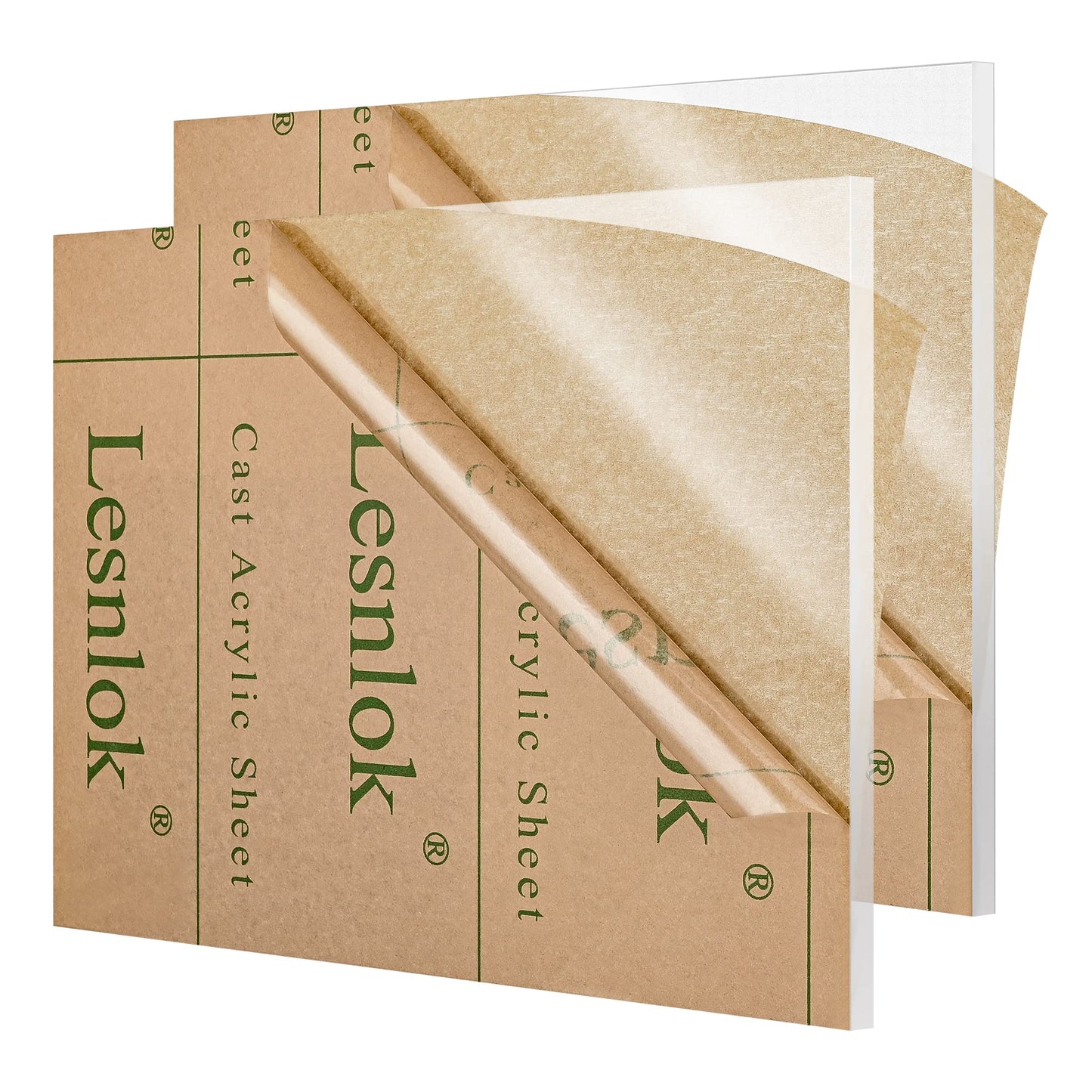 Lesnlok 2 Pack 20"x 24" Clear Plexiglass Sheet 1/4 Acrylic Sheet 6mm Thick Use for Craft Projects,Signs,Sneeze Guard and More