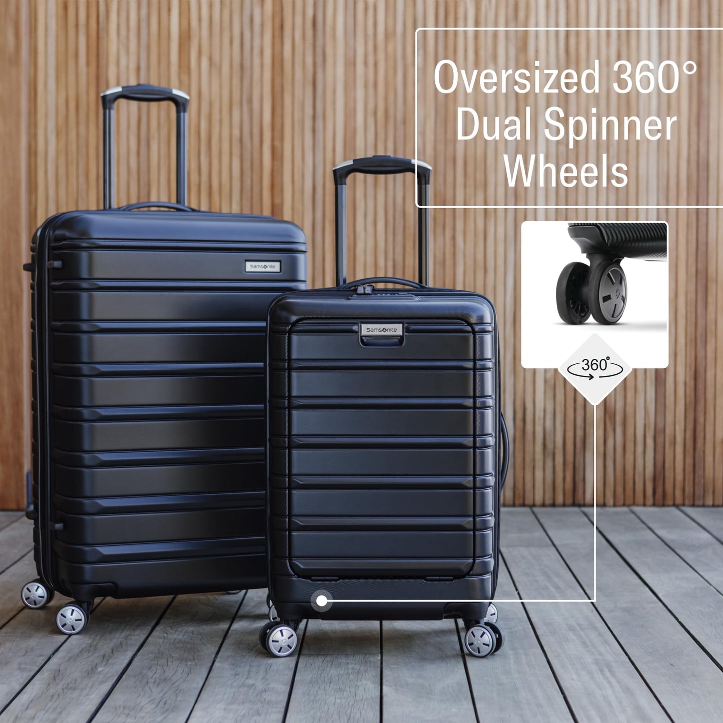 Samsonite Omni 2 Hardside Expandable Luggage with Spinner Wheels, 2-Piece Set (19/24), Lagoon Blue