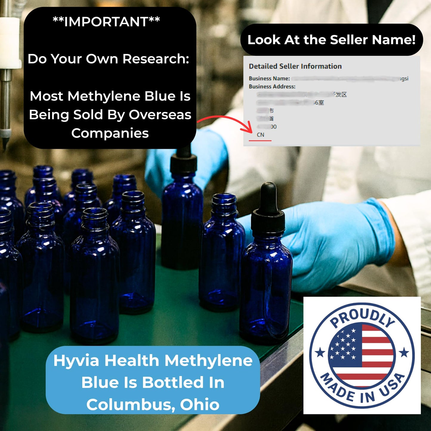 Methylene Blue 1% Value Size USP Pharmaceutical Grade For Humans - 99.99% Purity - Third-Party Tested, ISO-Certified, Formaldehyde & Alcohol Free Liquid Drops - 4fl oz (118mL) with Dropper