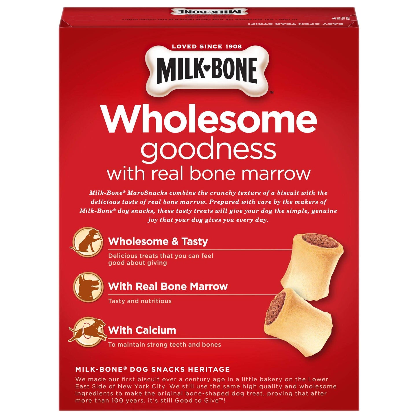 Milk-Bone MaroSnacks Dog Treats, Beef, 15 Ounce (Pack of 6) with Real Bone Marrow and Calcium