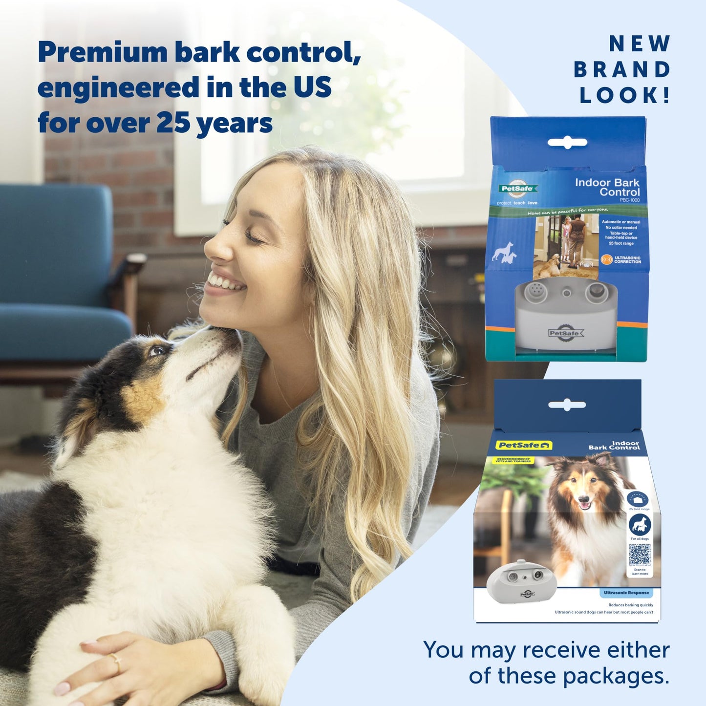 PetSafe Indoor Ultrasonic Dog Bark Control - No Collar Needed - Up to 25 ft Range - Anti-Bark Pet Training System - Automatic with Manual Trainer Button