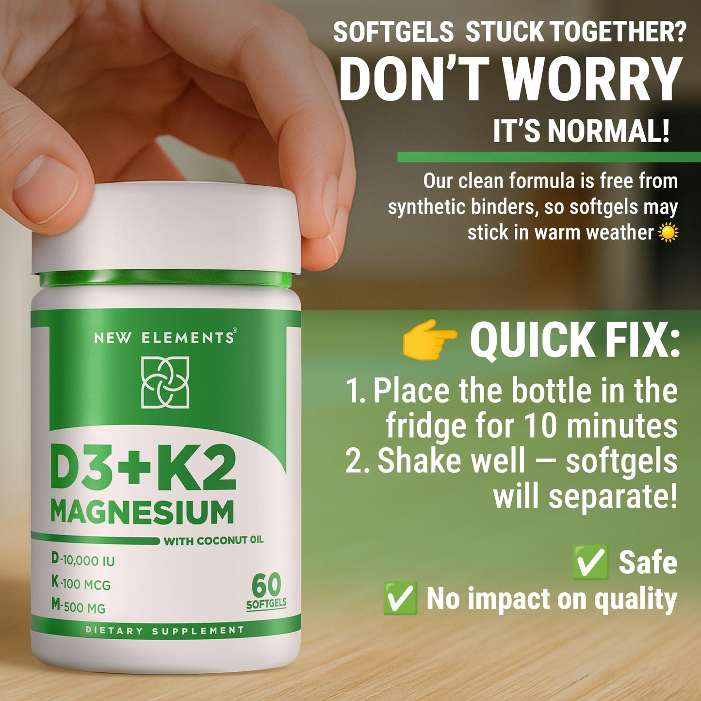 Vitamin D3 K2 10,000 IU with Magnesium Glycinate 500mg - Bone Health, Immune Support, Energy & Mood - Non-GMO, Gluten-Free, Sugar-Free Softgels for Women & Men (60 softgels)