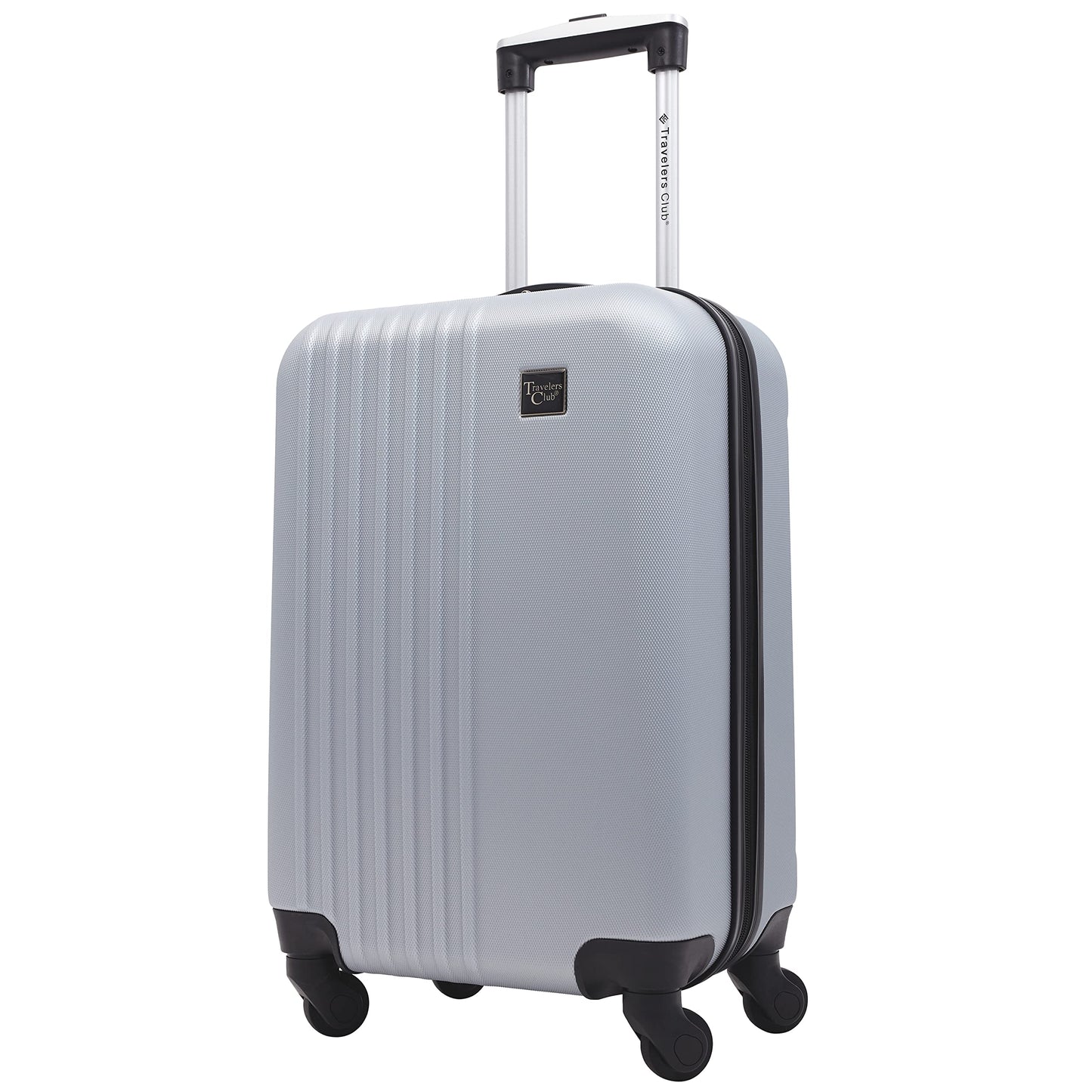 Travelers Club Cosmo Hardside Spinner Luggage, Silver, 2-Piece Set (20/28)