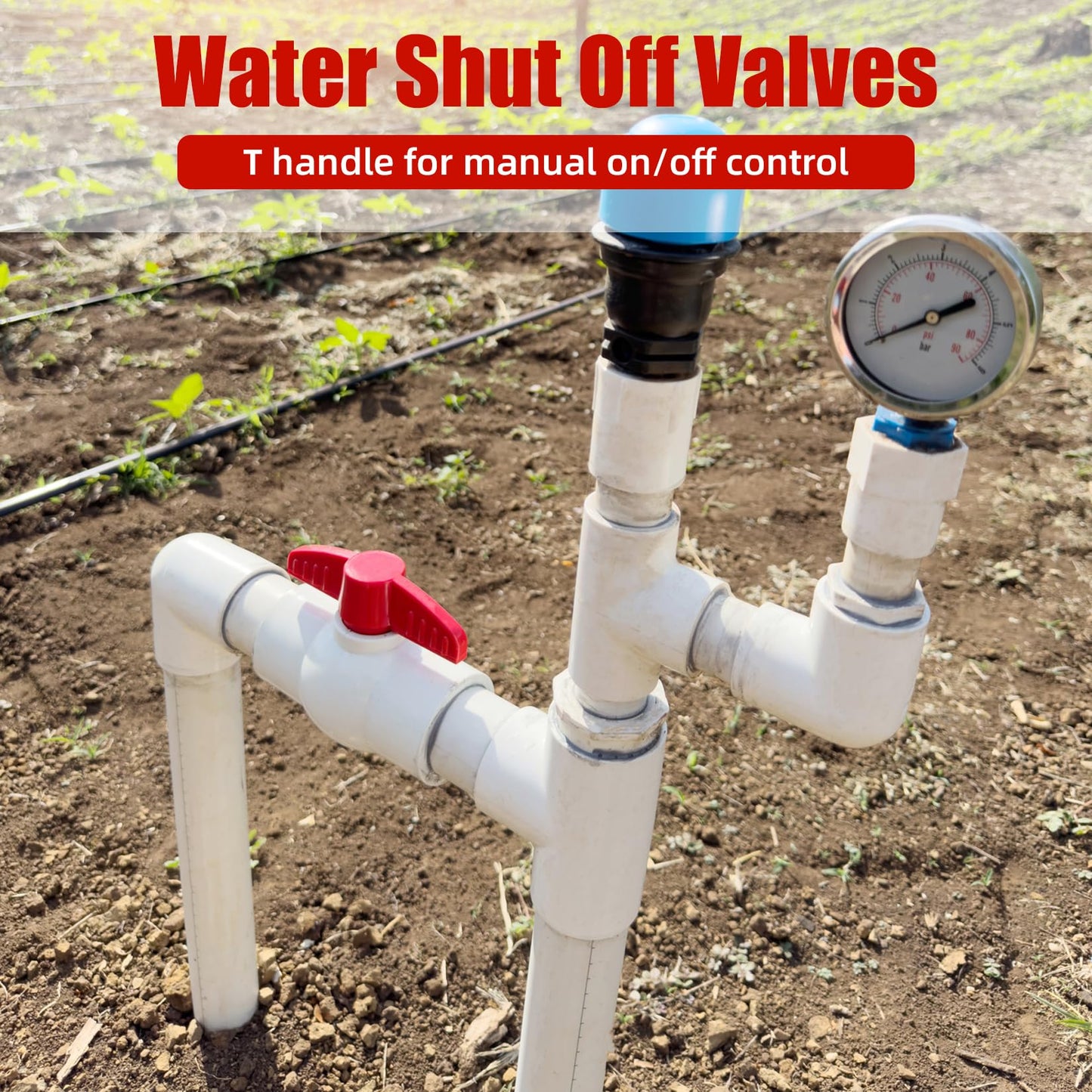YADIAN 2 Pack 1-1/2'' PVC Ball Valves, T-handle Water Shut-Off Ball Valve Socket (Slip), PVC Valve 1-1/2 inch for Water Project, Swiming Pool, Sewage Pump, Irrigation System, Rated at 150 PSI, Socket
