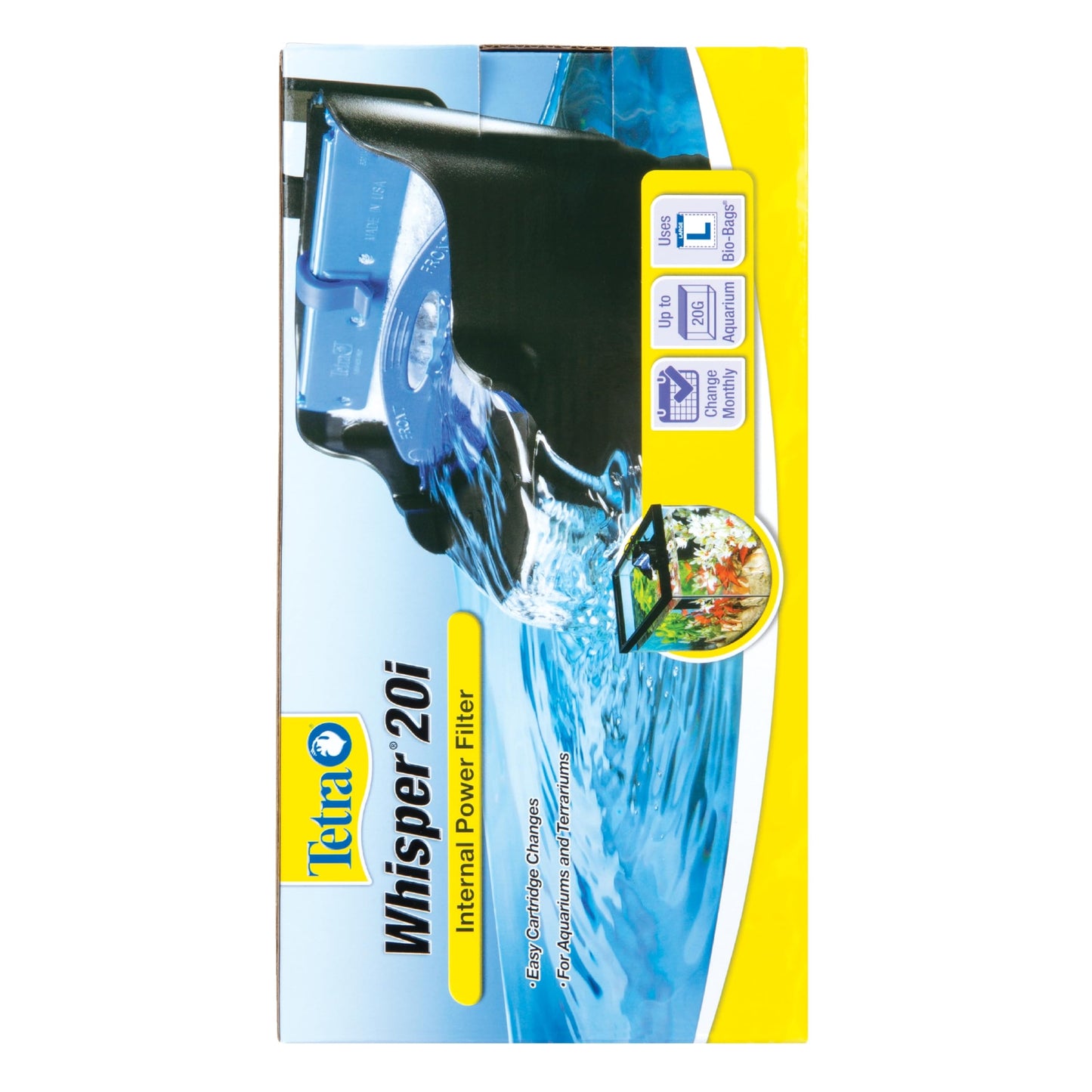 Tetra Whisper Internal Filter 10 To 30 Gallons, For aquariums, In-Tank Filtration With Air Pump