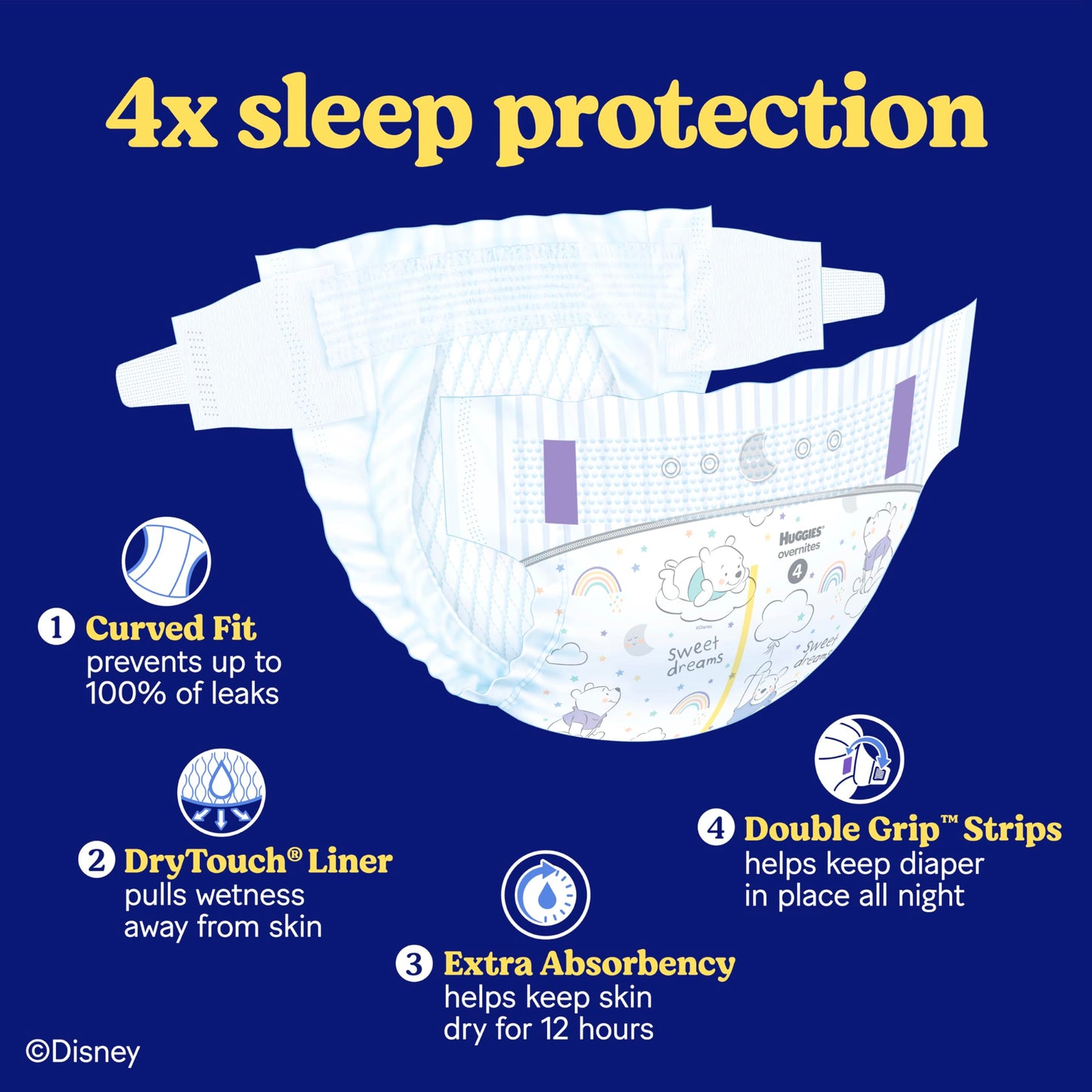 Huggies Overnites Size 5 Overnight Diapers (27+ lbs), 50 Ct, Packaging May Vary