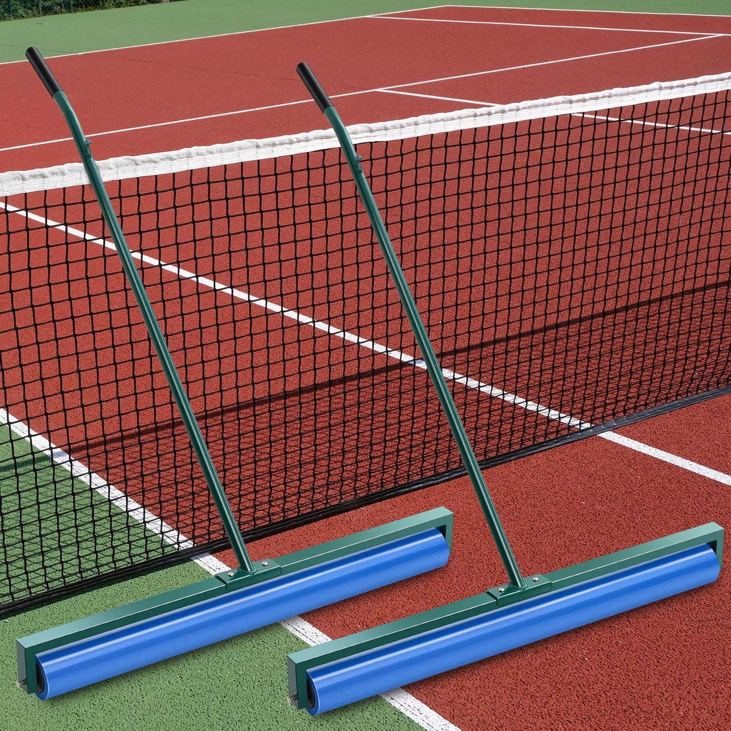 Suclain 2 Pcs Tennis Court Squeegee 36 Inch Blue PVA Foam Tennis Sponge Roller Lightweight Removes Water Quickly Clear Floors Tool for Tennis Basketball Sports Courts Garages