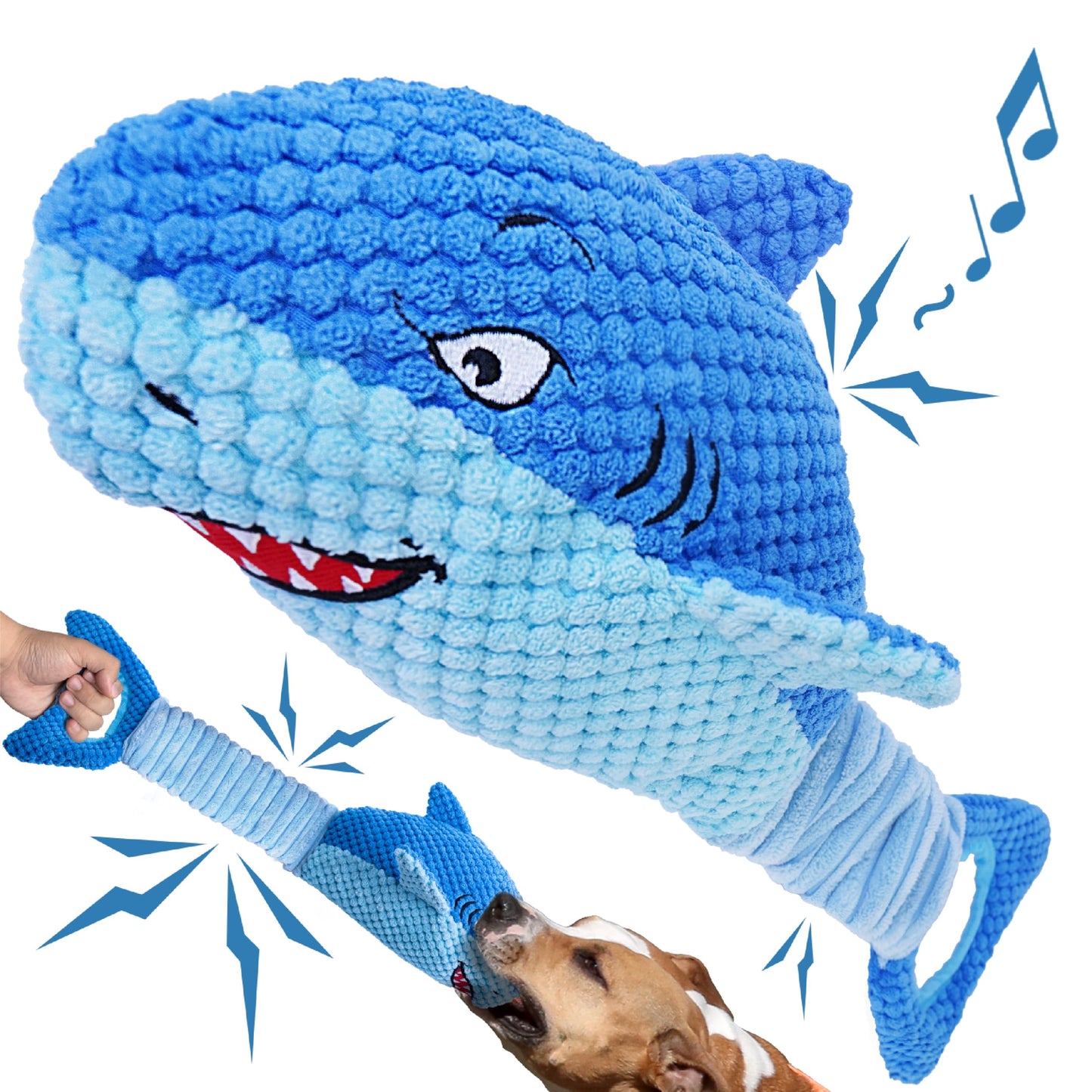 LEGEND SANDY Dog Toys for Aggressive Chewers, Large Dog Toys to Keep Them Busy, Interactive Squeaky Pet Toys,Crinkle Tug of War Dog Chew Toy