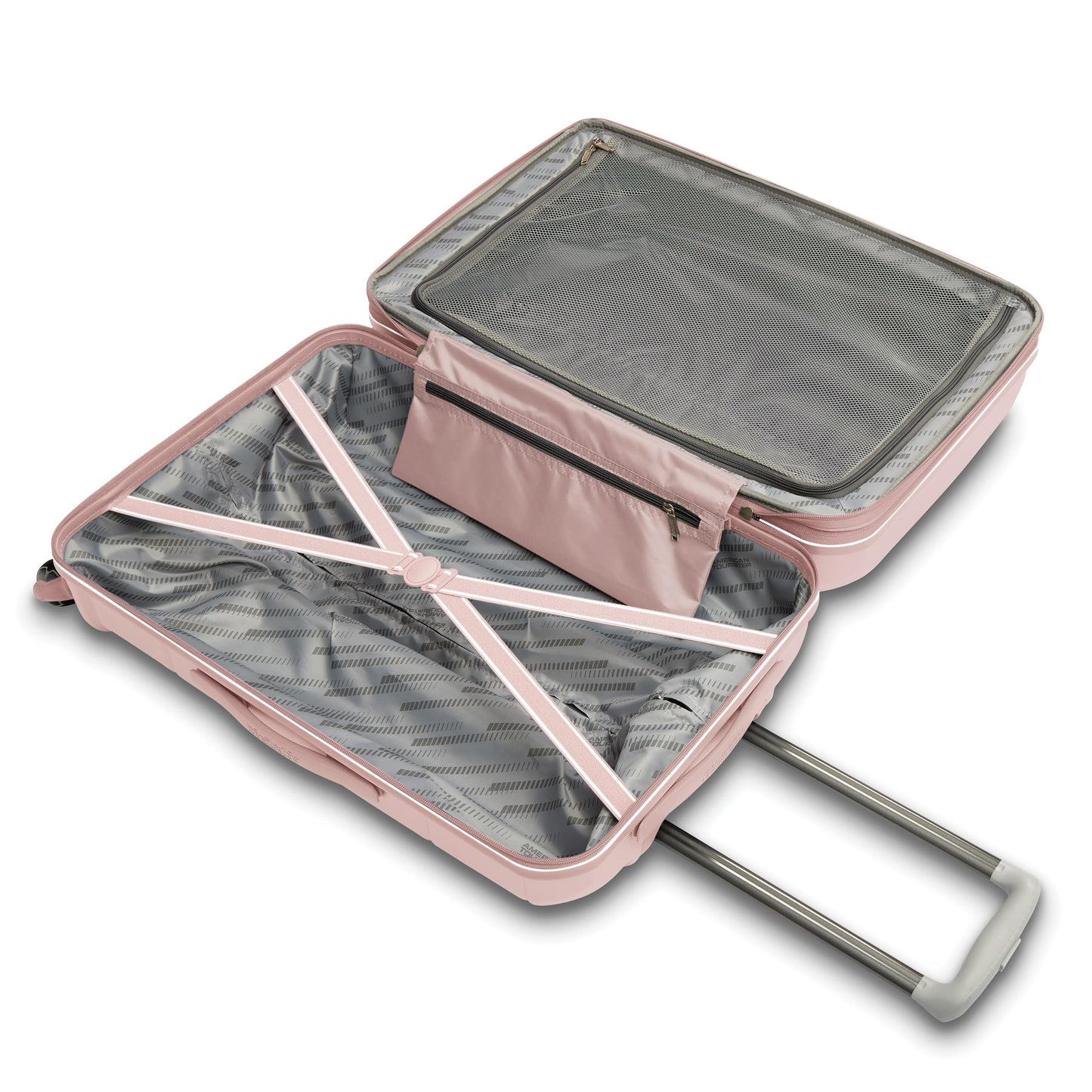 American Tourister Stratum 2.0 Expandable Hardside Luggage with Spinner Wheels, 2-Piece Set 20/24, Pink Blush