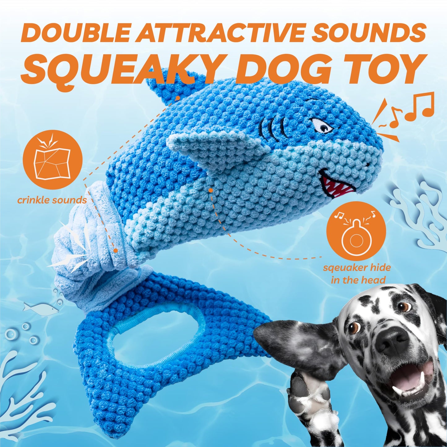 LEGEND SANDY Dog Toys for Aggressive Chewers, Large Dog Toys to Keep Them Busy, Interactive Squeaky Pet Toys,Crinkle Tug of War Dog Chew Toy