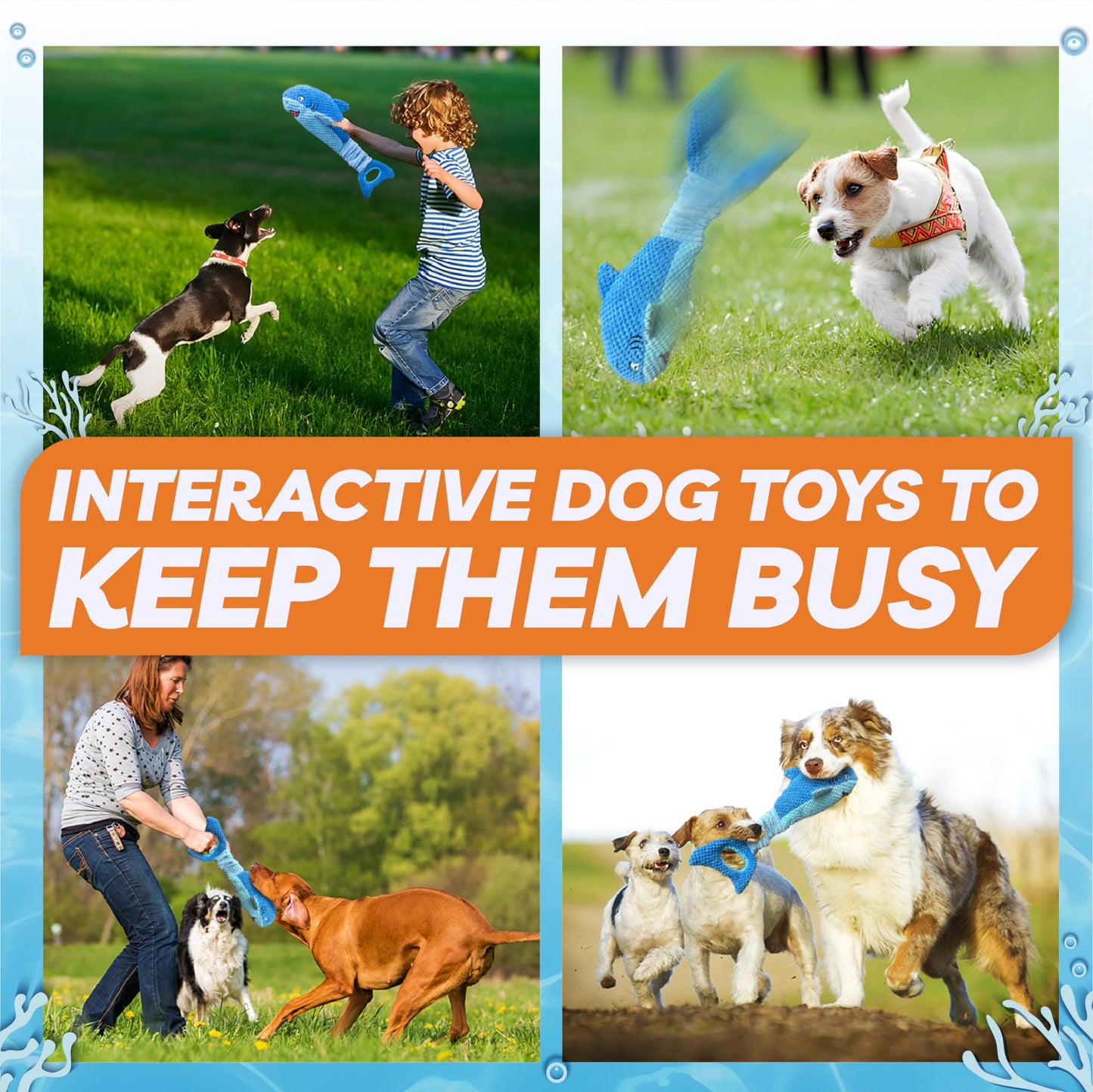 LEGEND SANDY Dog Toys for Aggressive Chewers, Large Dog Toys to Keep Them Busy, Interactive Squeaky Pet Toys,Crinkle Tug of War Dog Chew Toy