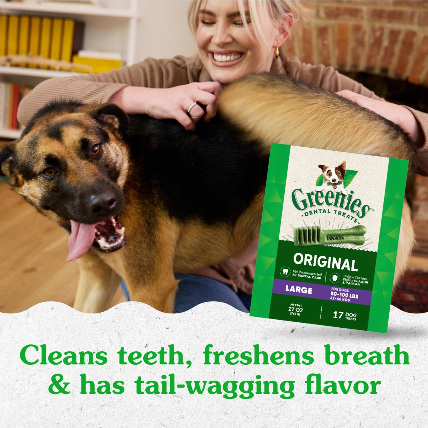 Greenies Original Large Dental Dog Treats, 27 oz. Pack (17 Treats)