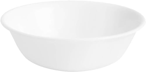Corelle Vitrelle 6-Piece Soup/Cereal Bowl Set Triple Layer Glass and Chip Resistant, 18-Oz Lightweight Round Bowls, Winter Frost White