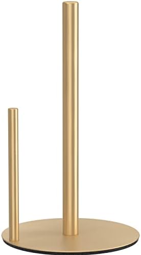 Paper Towel Holder Gold, Premium Stainless Steel Kitchen Roll Dispenser, Countertop Roll Organizer