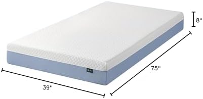 ZINUS 8 Inch Twin Cooling Essential Memory Foam Mattress [NewVersion], Fiberglass Free, Medium Feel, Breathable Cooling Layers, Certified Safe Materials