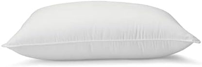Amazon Basics Down Alternative Pillow for Back Side Sleepers, Medium Density, Standard Size, 26" x 20", 2-Pack, White